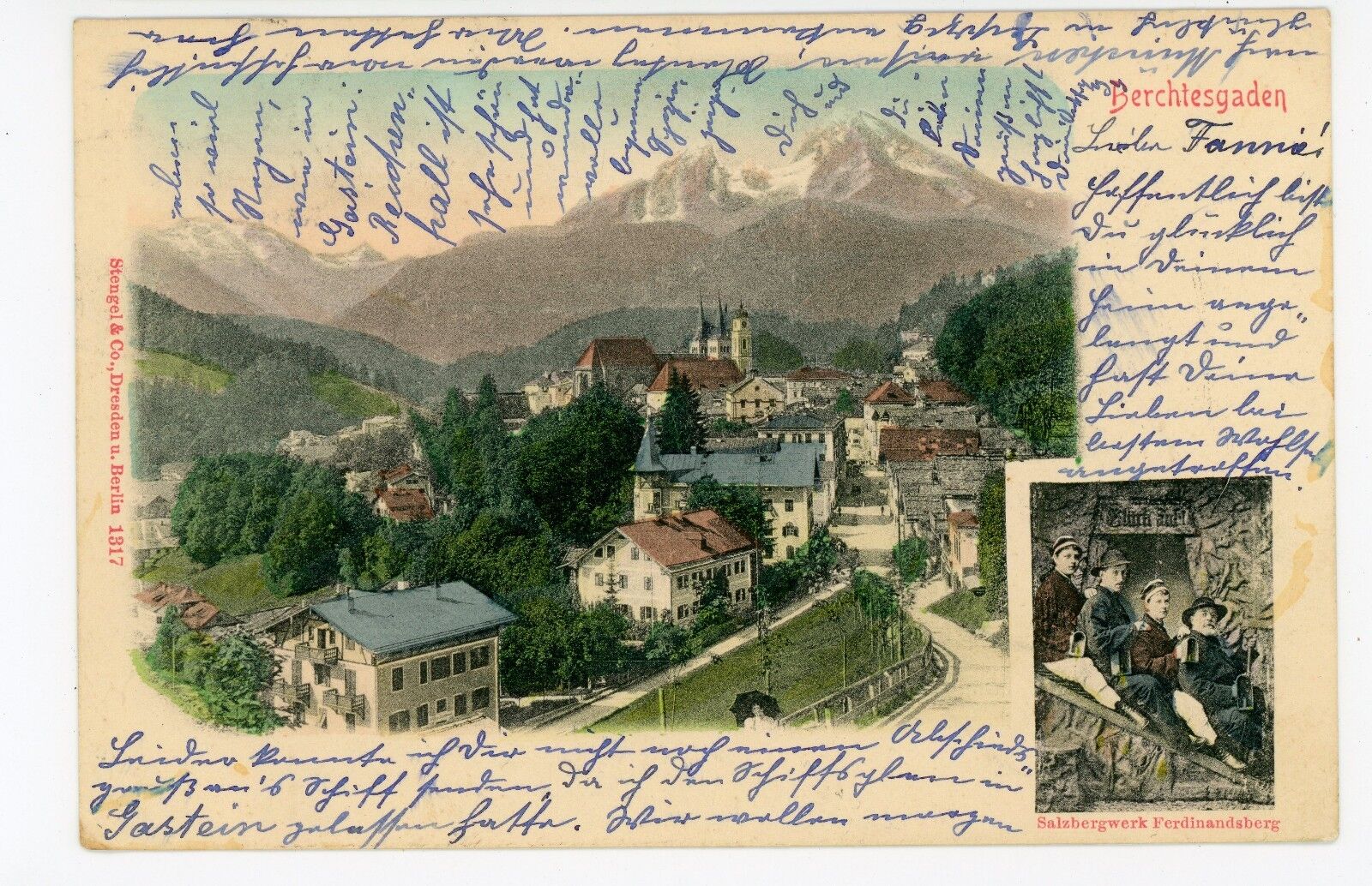 Berchtesgaden—Antique Salzbergwerk AK Antique German Bavaria Alps 1904