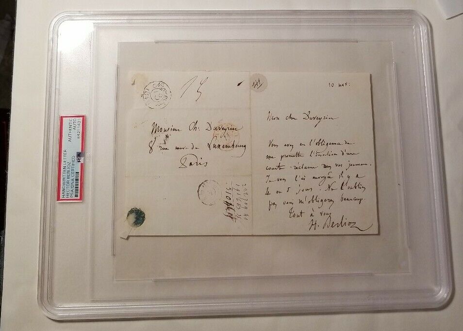 Hector Berlioz Signed PSA DNA Autograph Letter Classical Composer 1846 Rare 