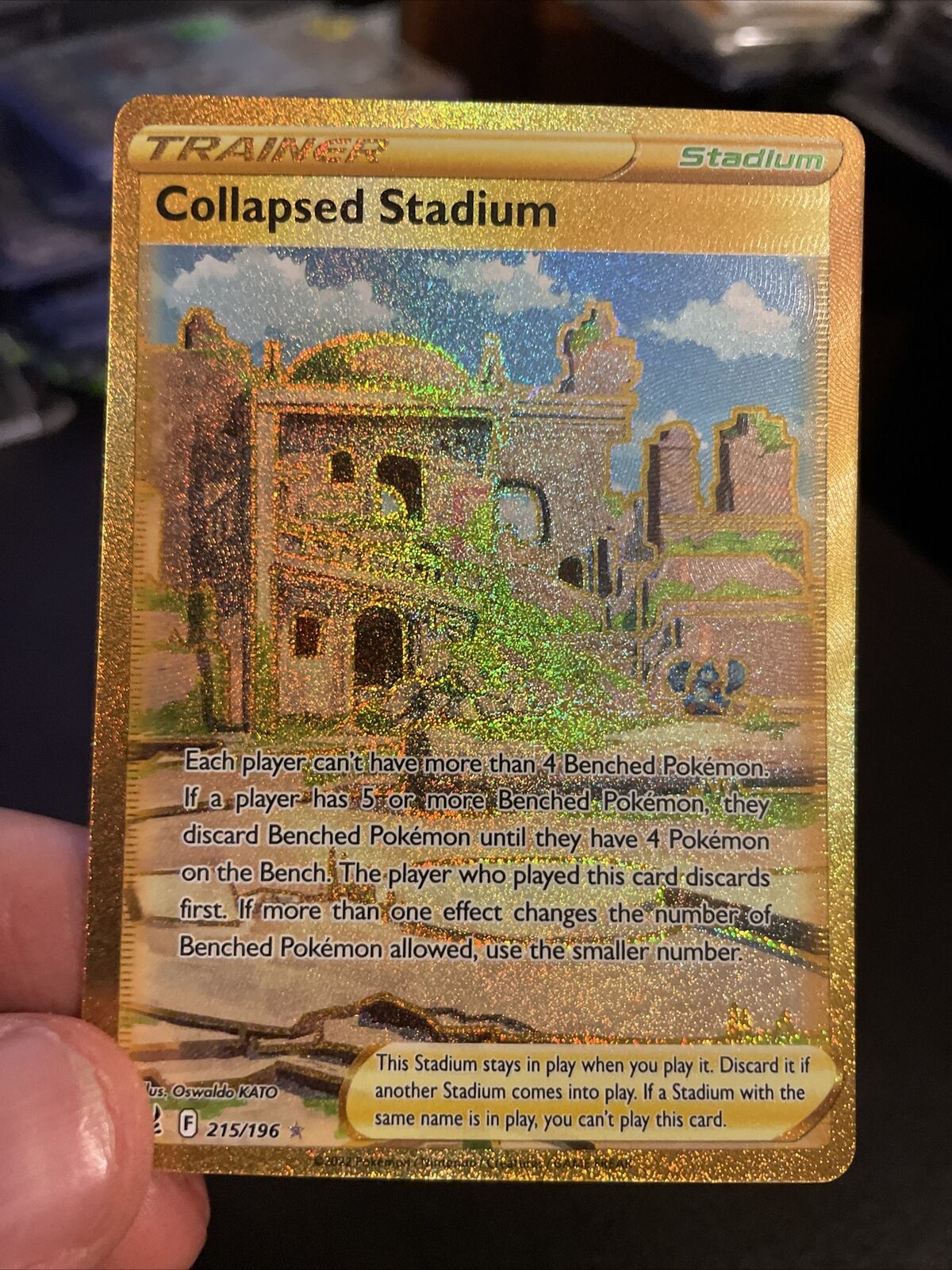 2022 Pokemon Collapsed Stadium Lost Origin Secret Rare Gold #215/196 NM