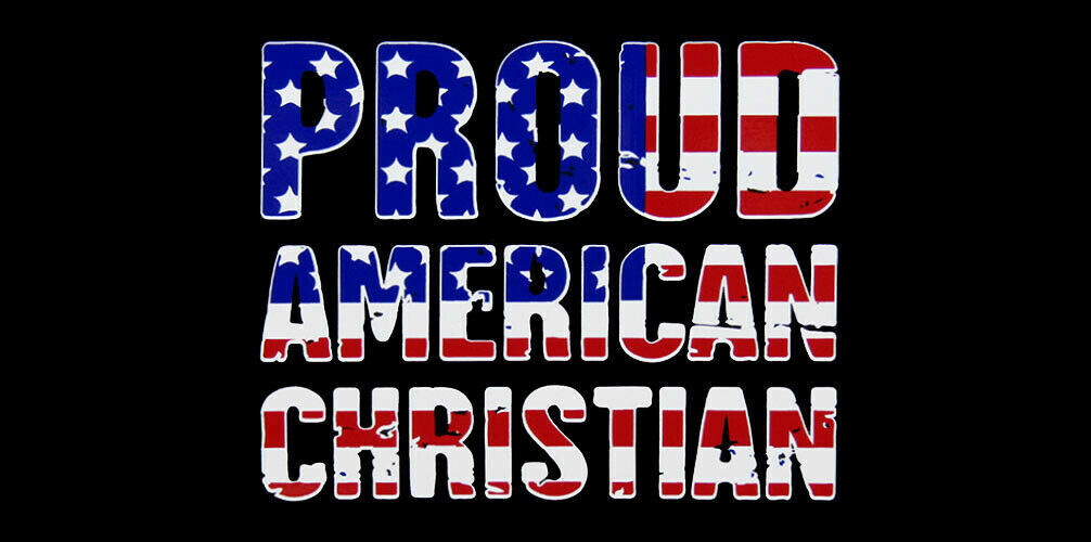 Proud American Christian USA RWB Black Vinyl Decal Bumper Sticker