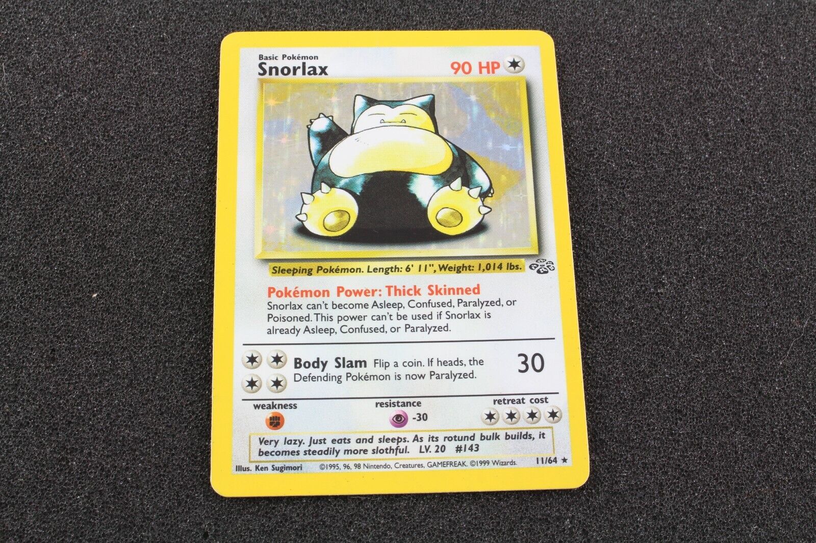 Pokemon TCG Cards SNORLAX HOLO 11/64 JUNGLE SET Ex Excellent