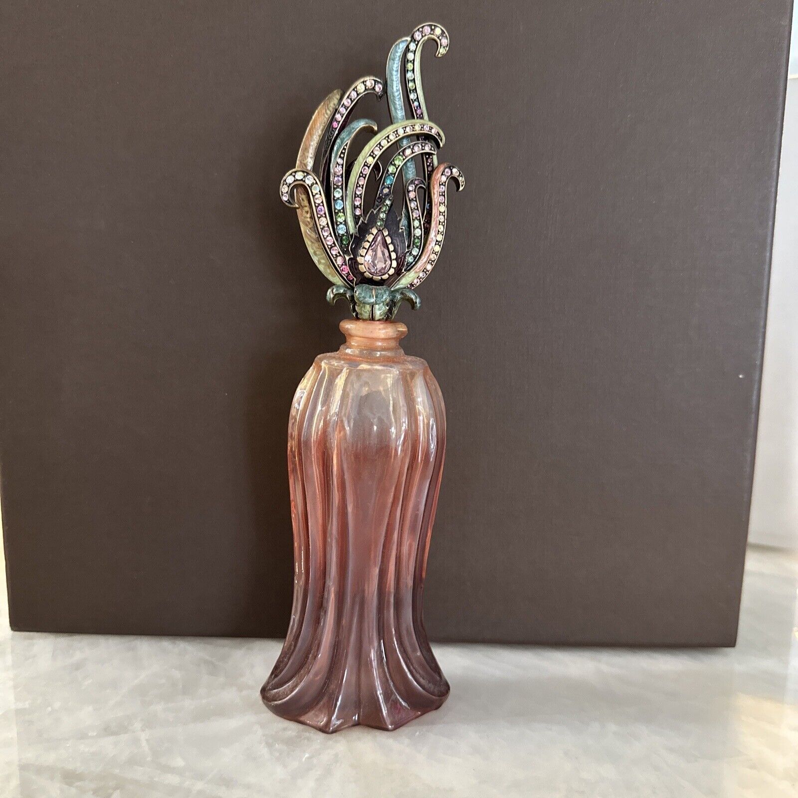 Vintage Jay Strongwater Royal Opera Perfume Bottle Jeweled & Enamel France 8.5\