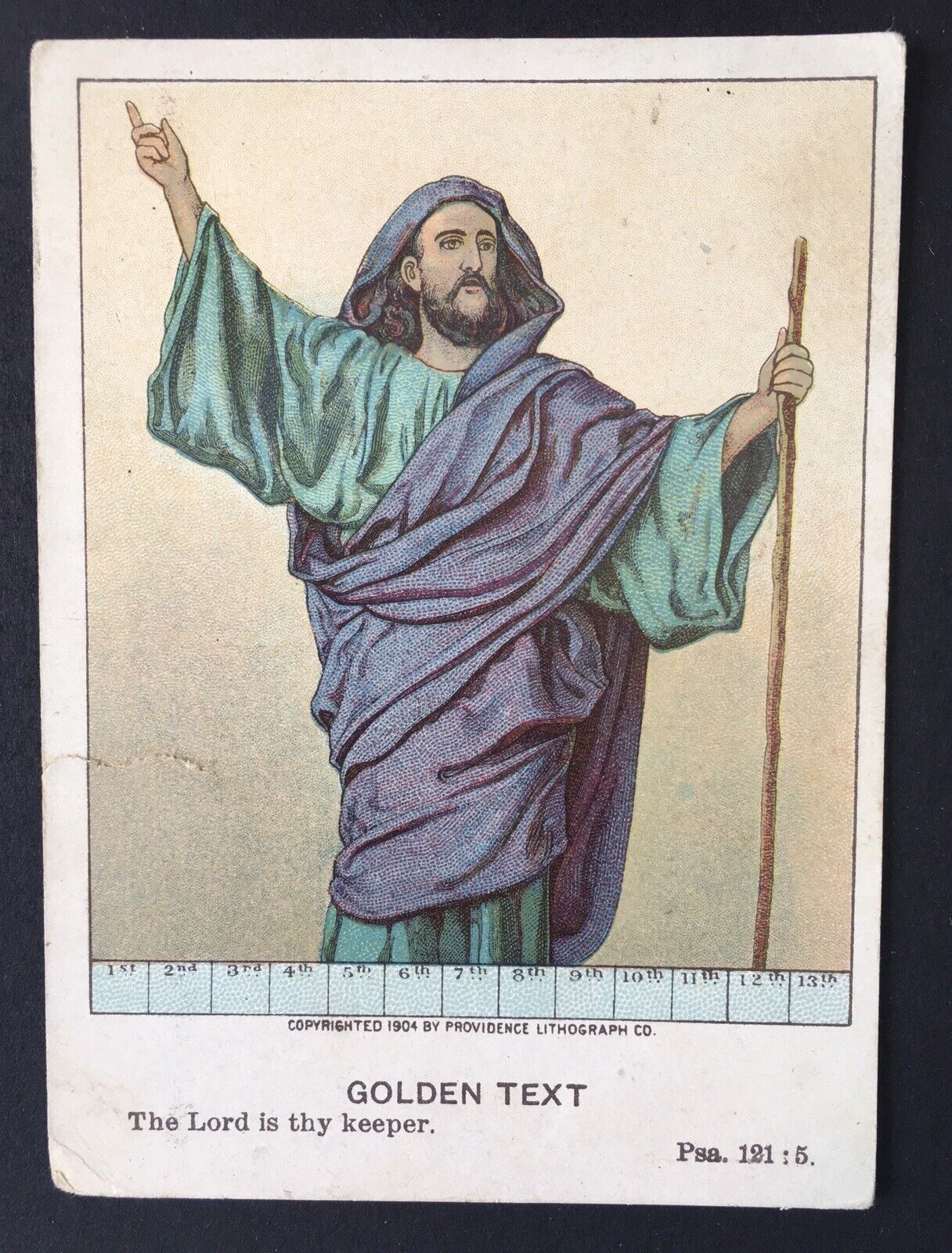 Antique 1905 Heidelberg “Golden Text” Lesson Picture Lithograph Card