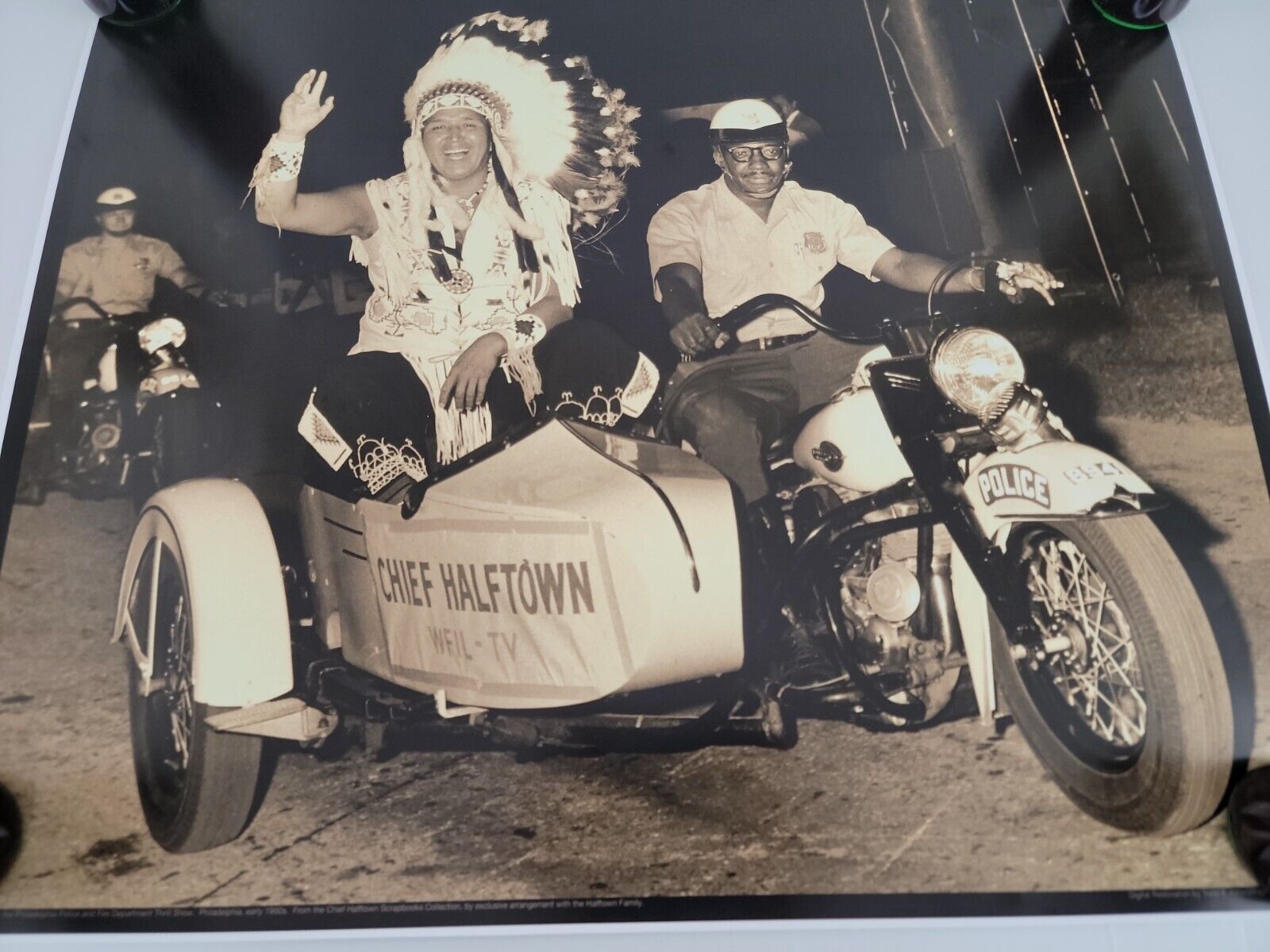 Vtg Print Chief Halftown Philadelphia Police Annual Thrill Classic Harley Sideca
