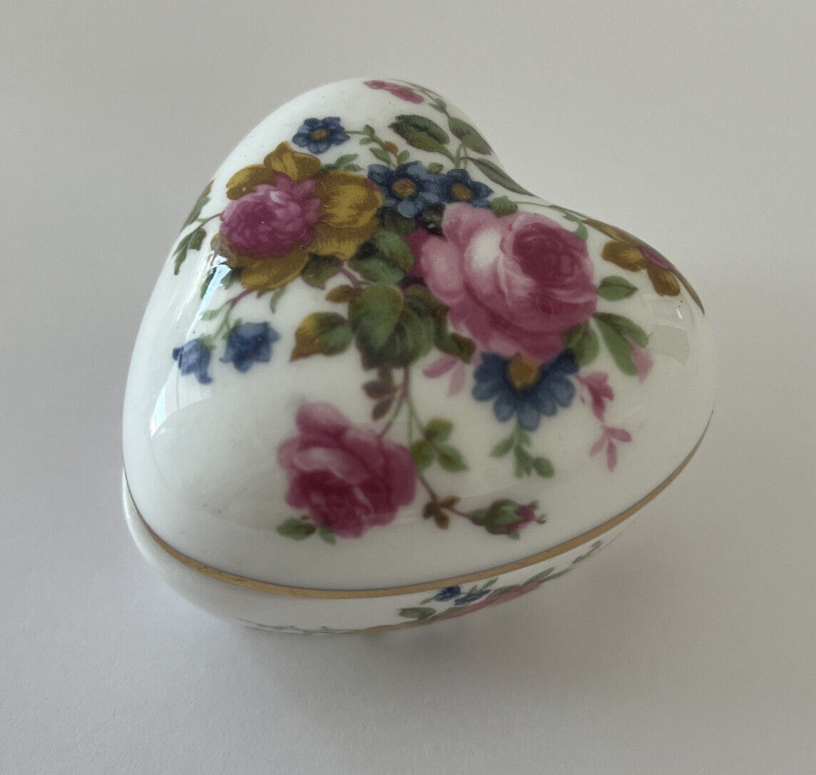 Vintage Royal Windsor Heart Shaped Trinket Box in Box Made in England