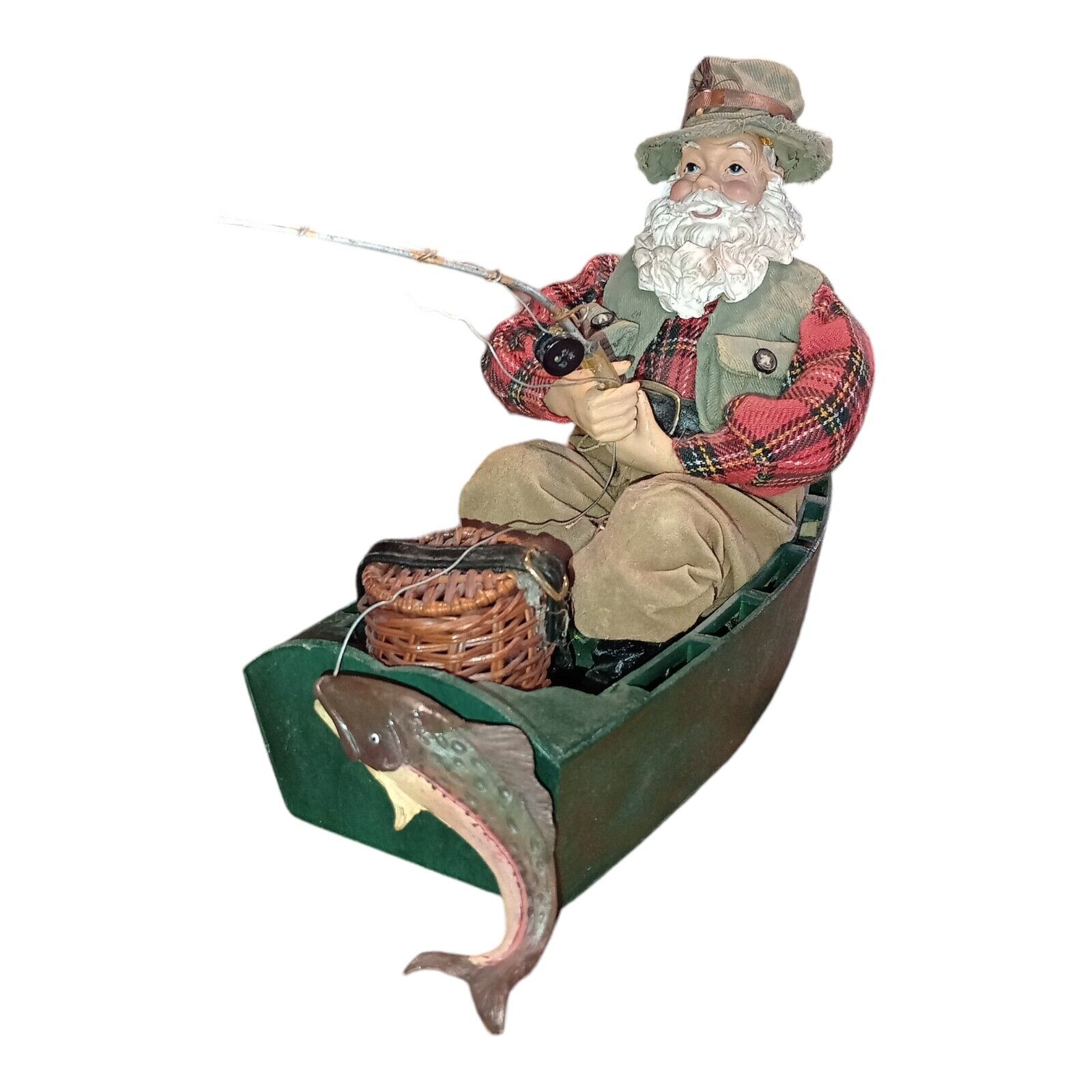 Rare Vintage Clothtique Possible Dreams Santa Fishing On Boat See Description 