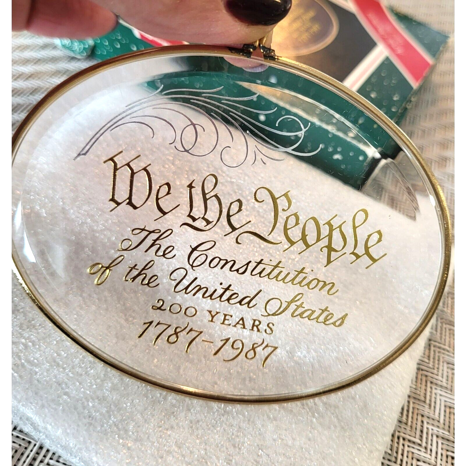 Vintage 1787- 1987 US Constitution Hallmark Commemorative Collectible Ornament