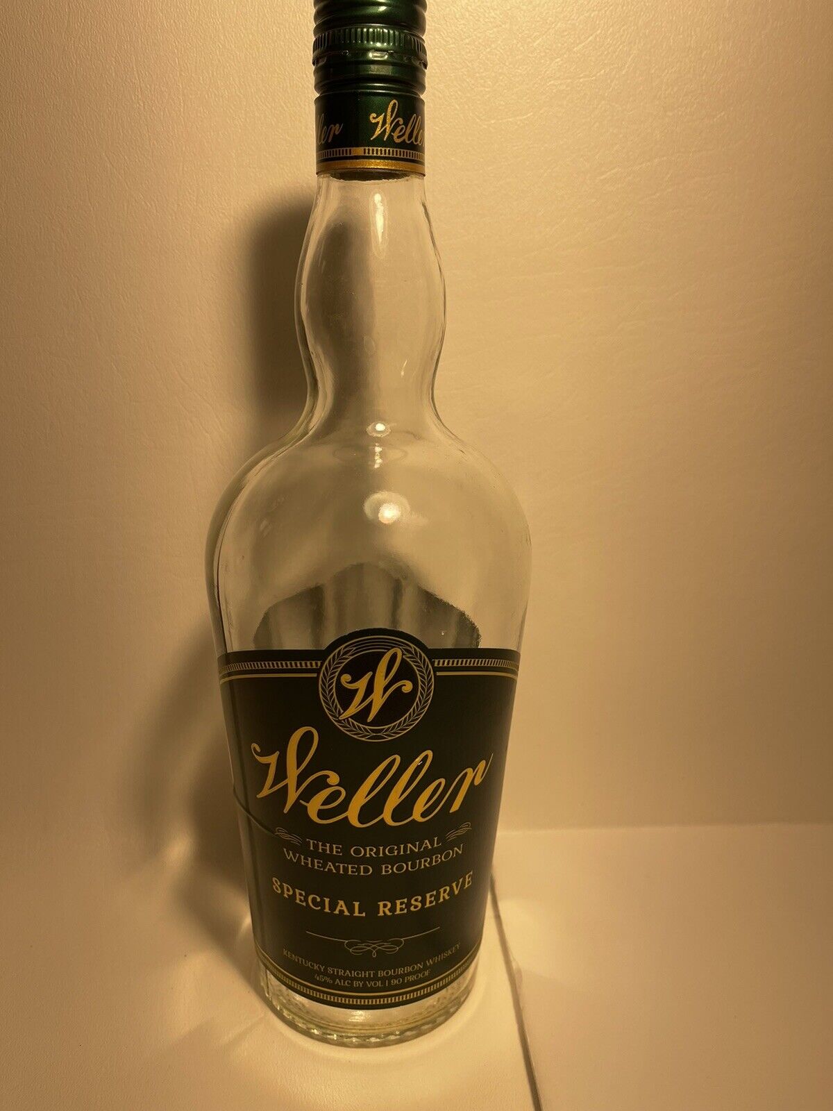 Weller Special Reserve Green Label 1 Liter Bourbon Bottle Empty.