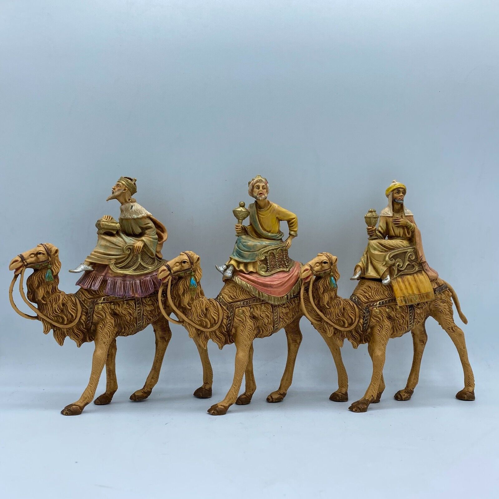 1992  Fontanini Nativity Three Kings on Camels 3 Wise Men  - Italy