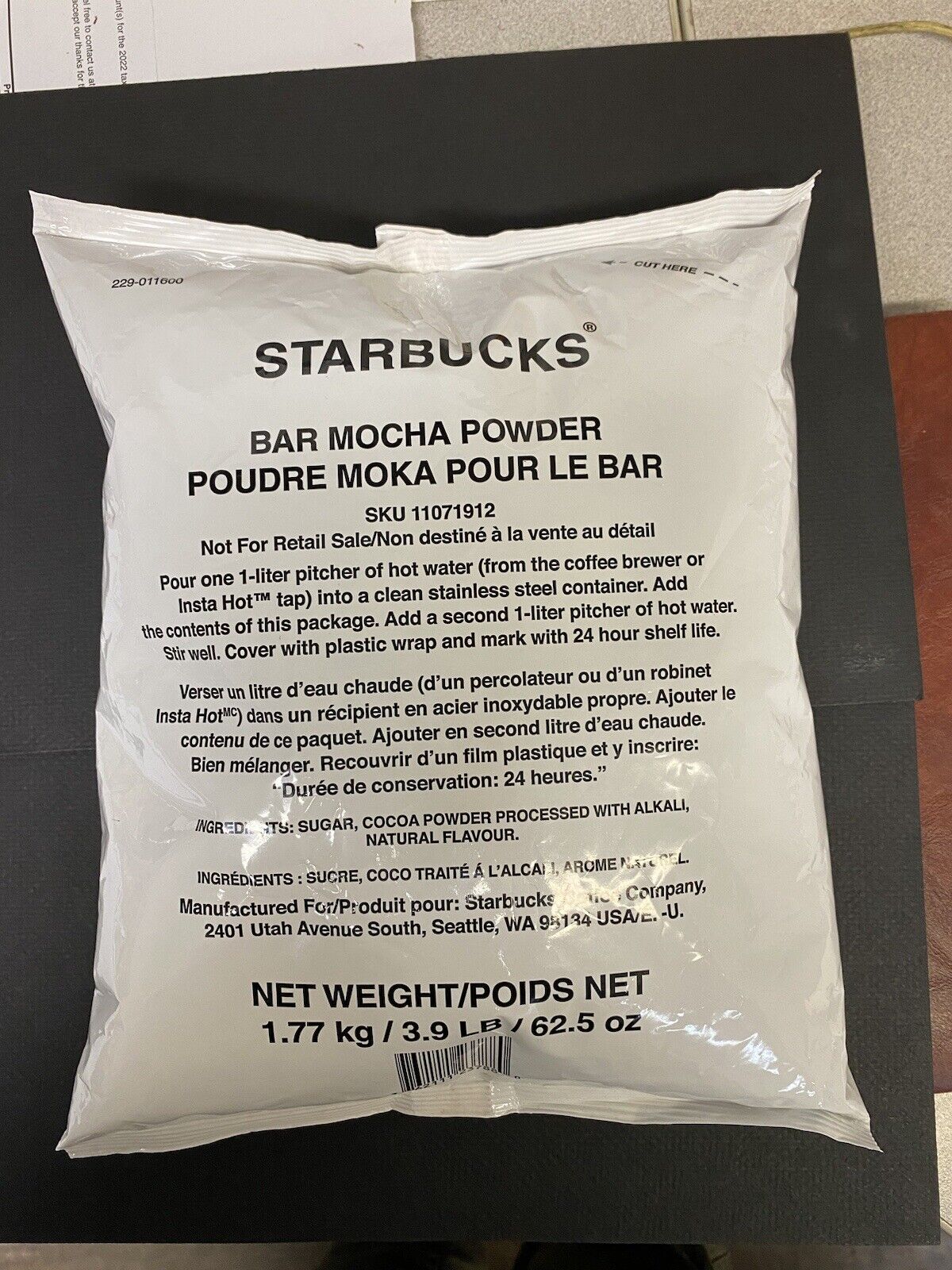 New Starbucks 3.9lb Bar Mocha Powder 1.77 kg Sealed -New BBD Nov 22nd 2023
