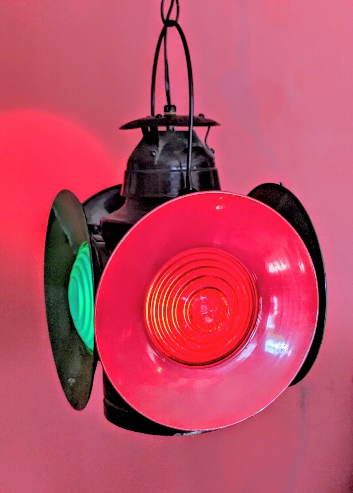 Vintage RAILROAD SWITCH LAMP ~  B&O RR ~ Scott Los Angeles USA ~ Electrified