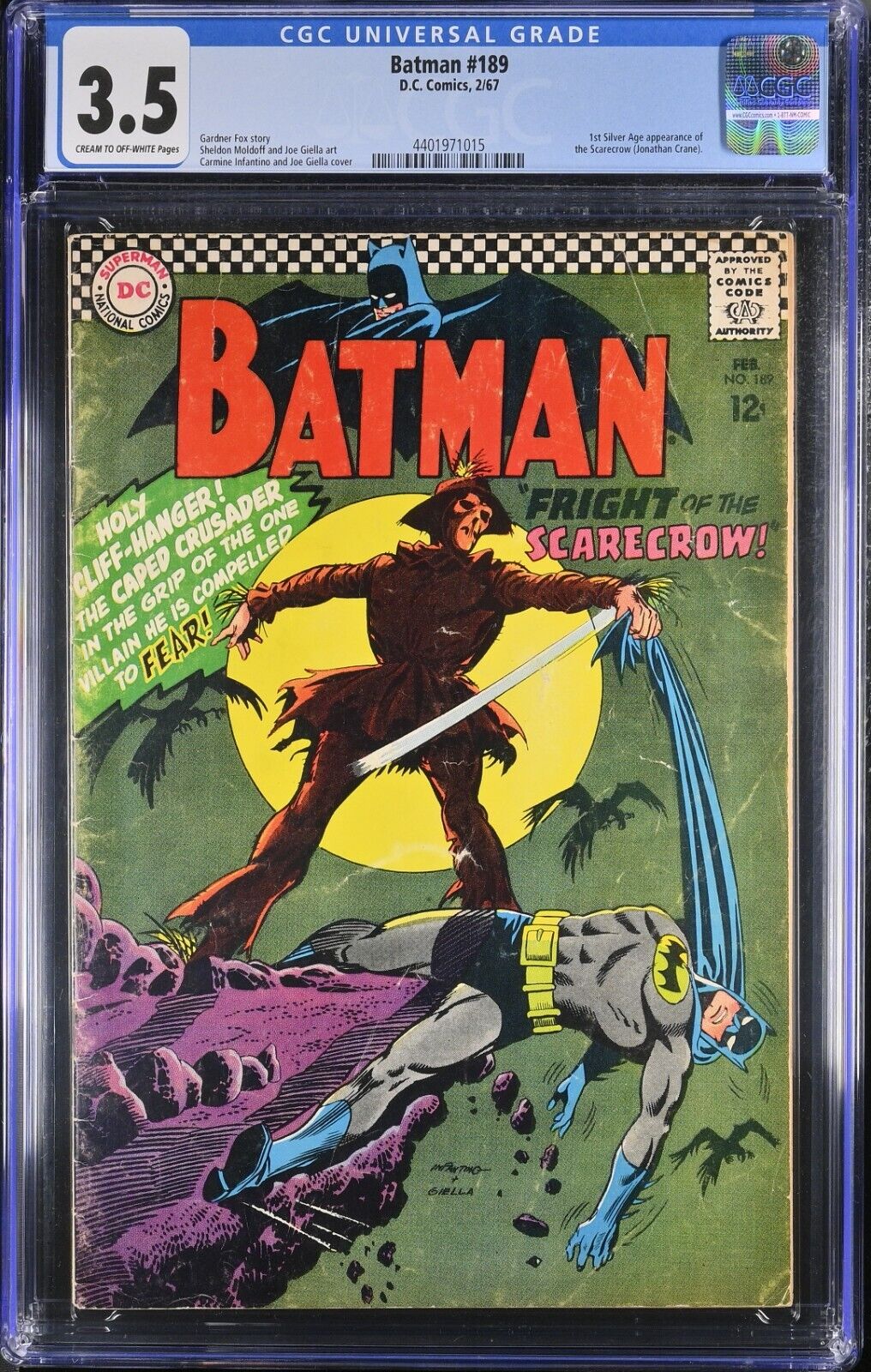1967 Batman 189 CGC 3.5 1st Silver Age app of the Scarecrow