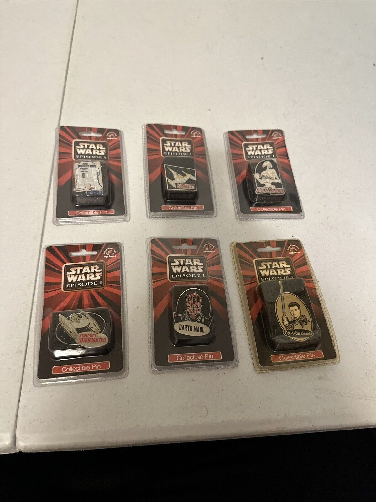 6 Different Star Wars Episode 1 Collectible Pins By Applause Vintage 1999 LOOK