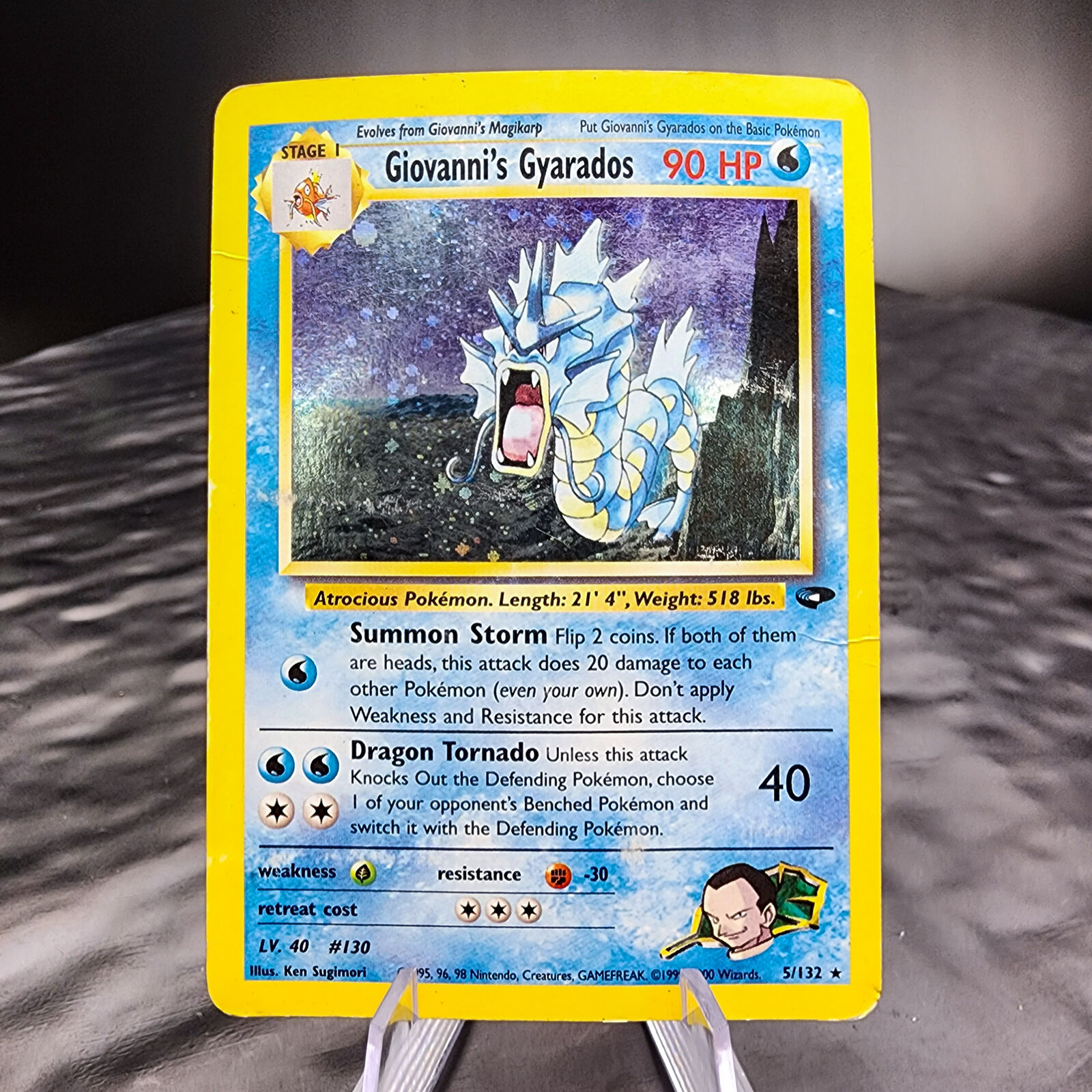 Giovanni\'s Gyarados MP - 5/132 Holo Unlimited - Gym Challenge Pokemon Card 🌊