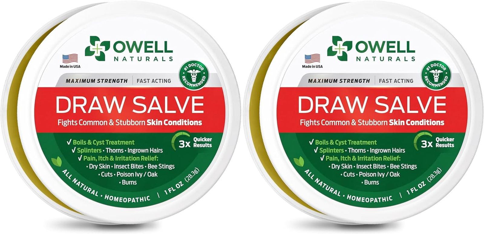 OWELL NATURALS Drawing Salve Ointment - 2 oz - Ingrown Hair, Boil & Cyst Treatme