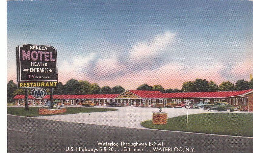  Postcard Seneca Motel Waterloo NY 