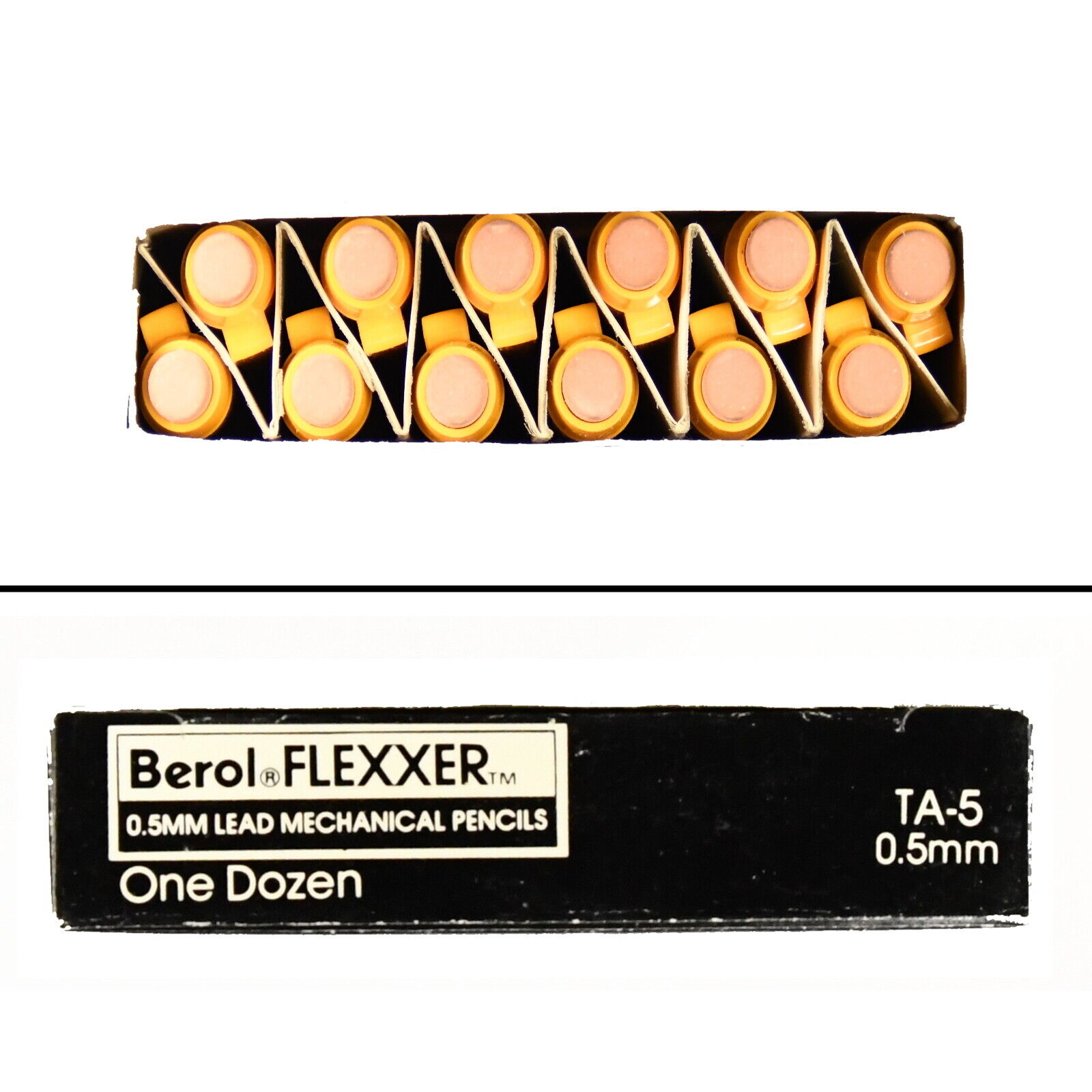 Berol Flexxer 0.5mm Mechanical Pencils w/ Retractible Metal Point - YW 12/pack