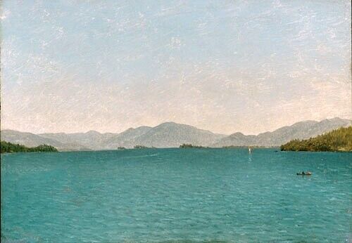 Dream-art Oil painting landscape Lake-George-Free-Study-1872-John-F-Kensett-Oil