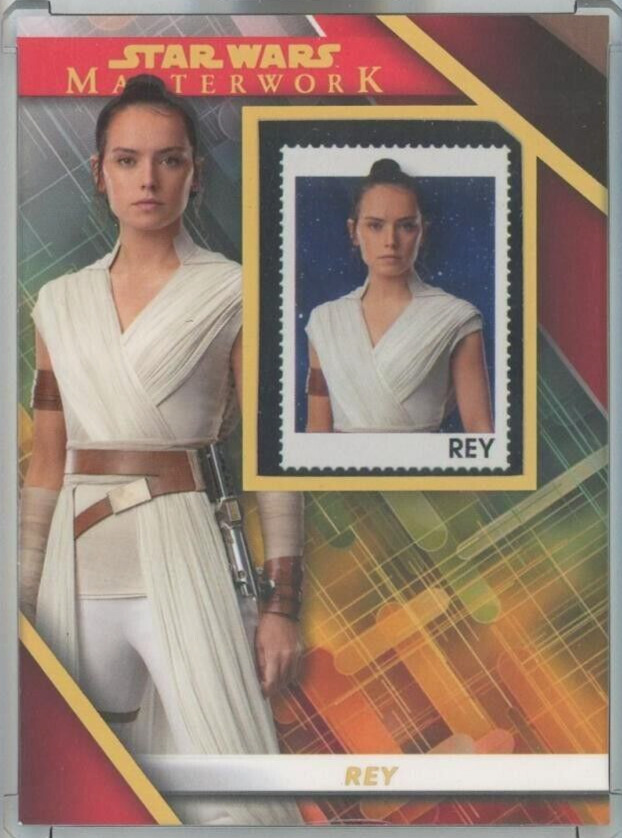 2022 Topps Star Wars Masterwork Daisy Ridley as Rey Commemorative Stamp Relics