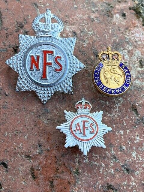 WWII British NFS & AFS Fire Service Badge  Civil Defence Corps