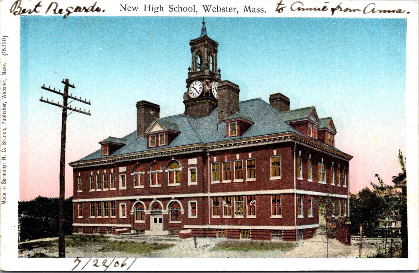 Copper Windows Postcard High School in Webster, Massachusetts~133658