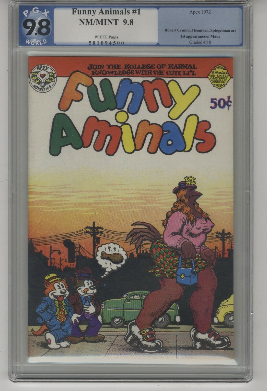 Funny Aminals #1- 1st Maus Appearance / Art Spiegelman Apex Novelties Graded 9.8