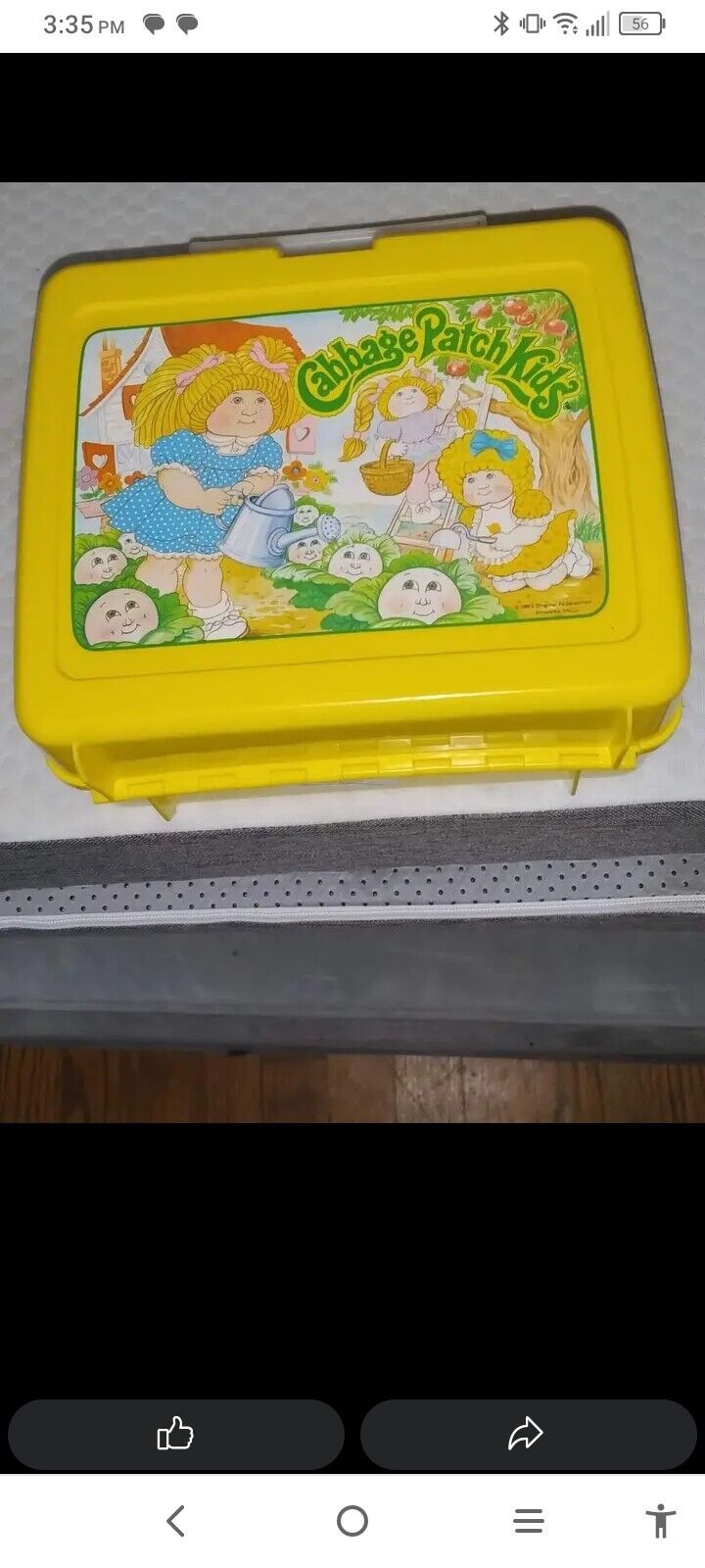 1983 Cabbage Patch Kids Plastic Lunchbox W/Thermos
