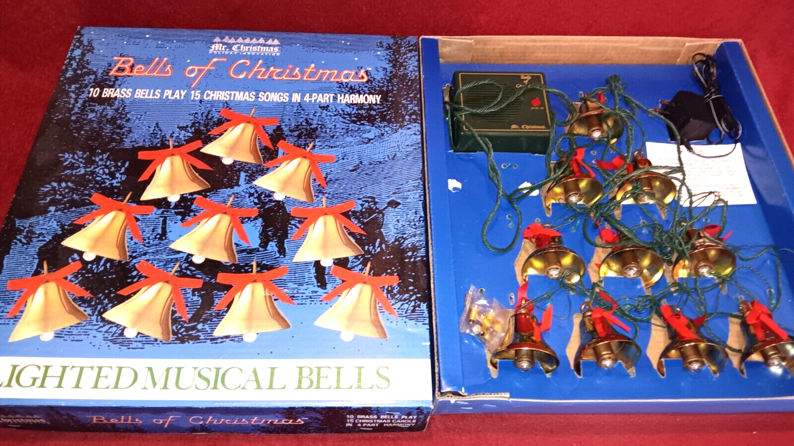 Vintage Mr Christmas Bells Of Christmas 1991 Tested Working NICE w/Extra Bulbs