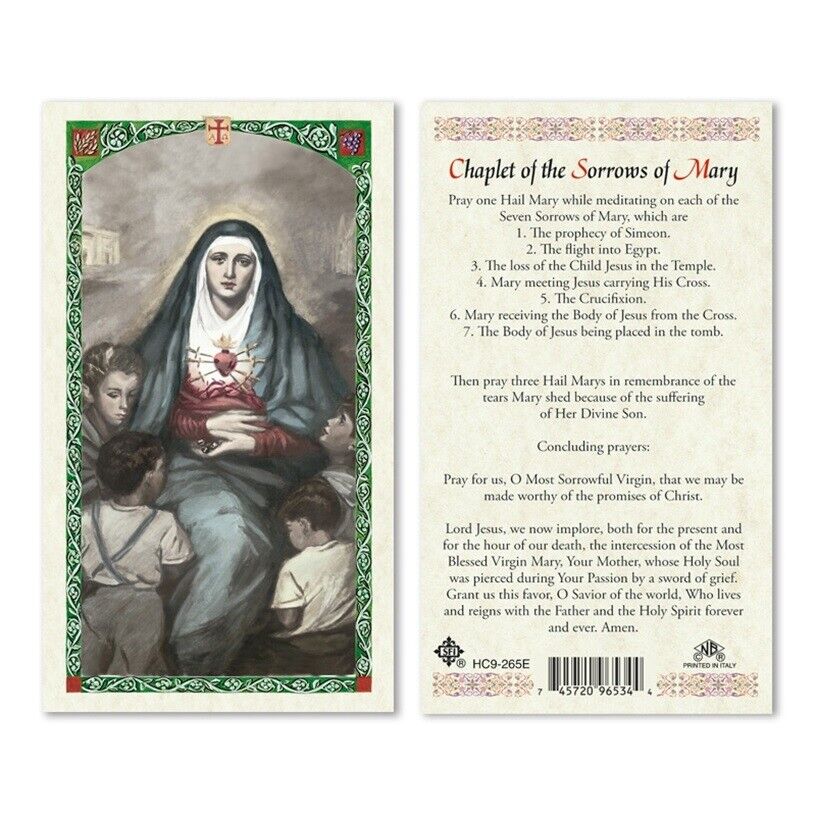 Chaplet of the Sorrows of Mary - Laminated Prayer Card