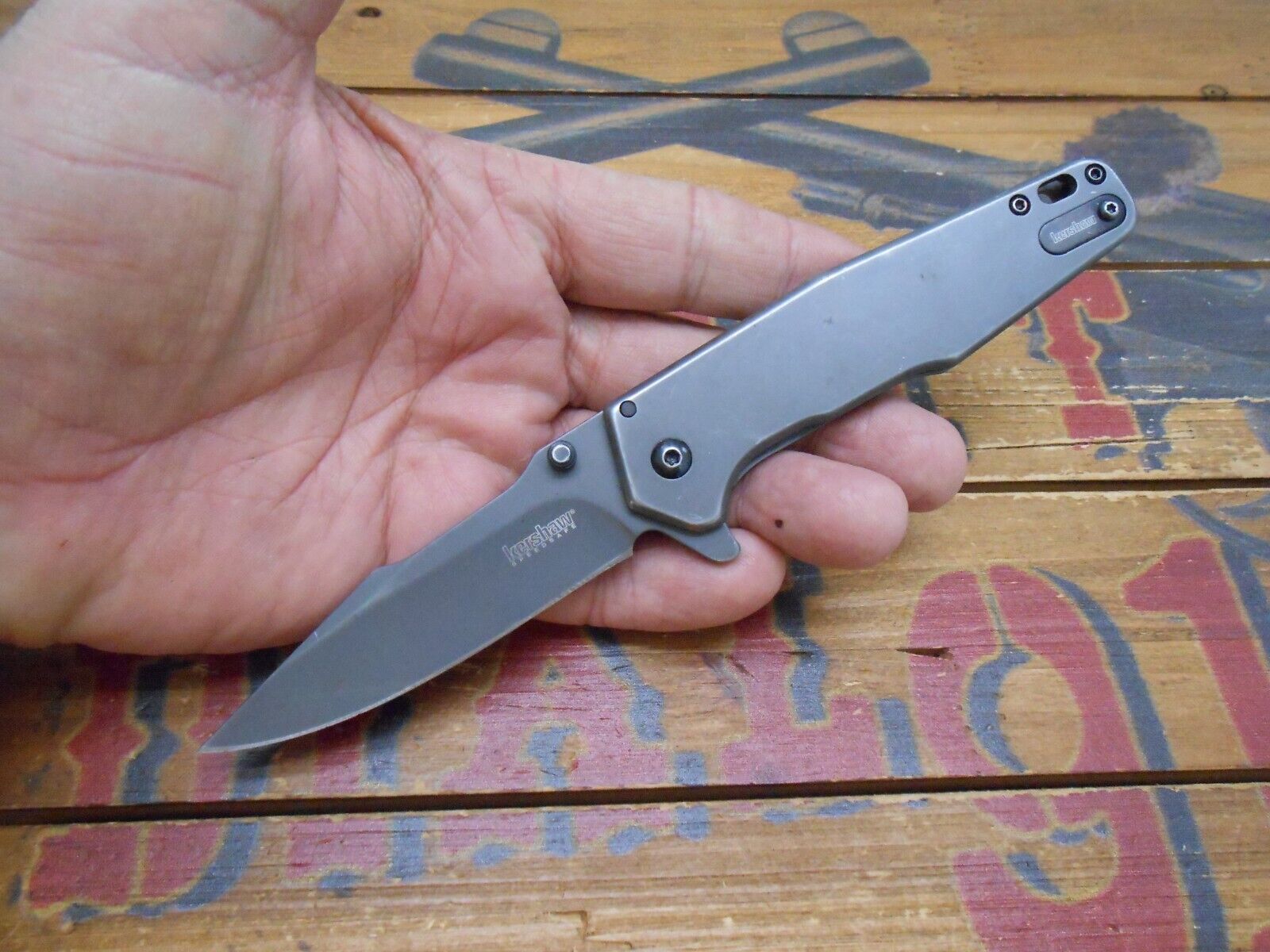 Kershaw Ferrite 1557TI Assisted Open Knife Plain Edge Blade