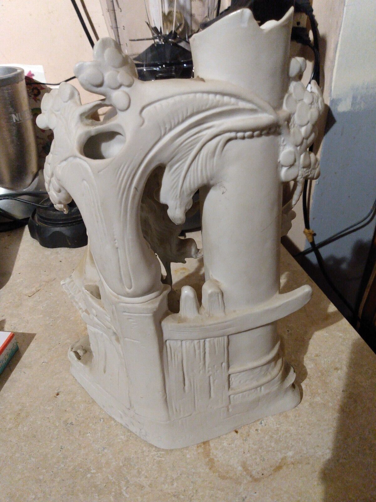 Antique Carl Schneider Figure Spill Vase Roman Goddess
