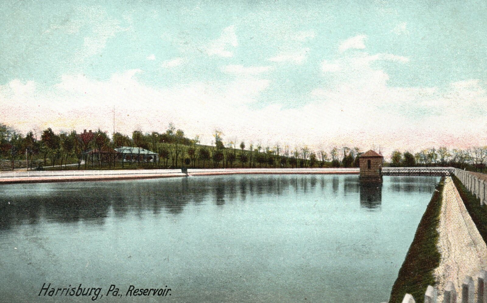 View of The Reservoir HARRISBURG Pennsylvania PA Vintage Postcard C1900