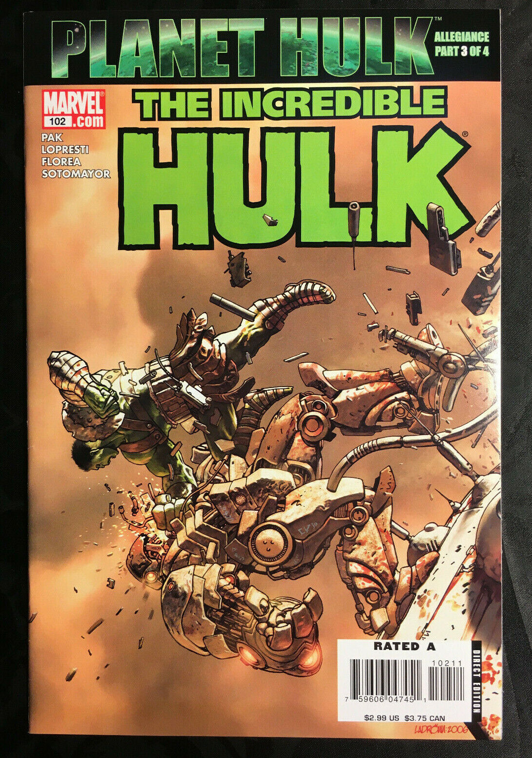 INCREDIBLE HULK 102 DEATH RED KING V 2 PLANET WORLD WAR 1 COPY SHE RED 