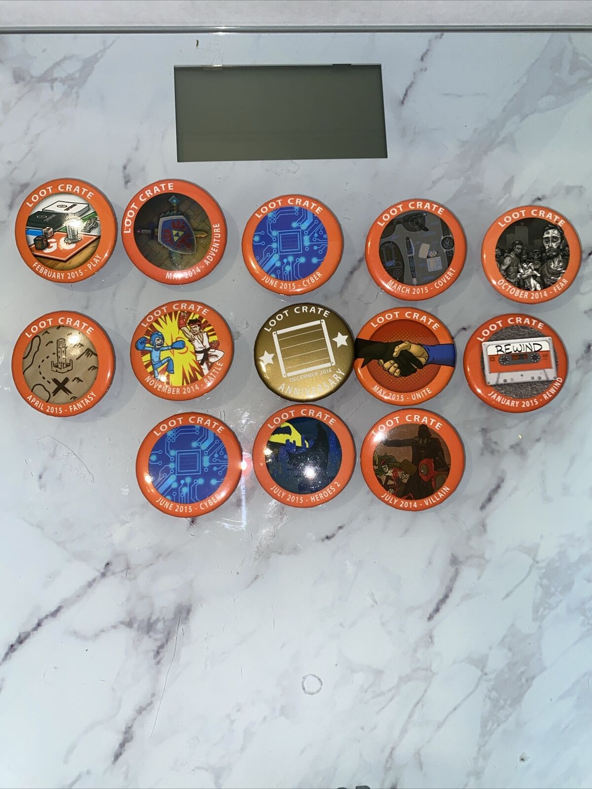 Loot Crate Badge Collection Job Lot Of 13 - 2014 - 2015