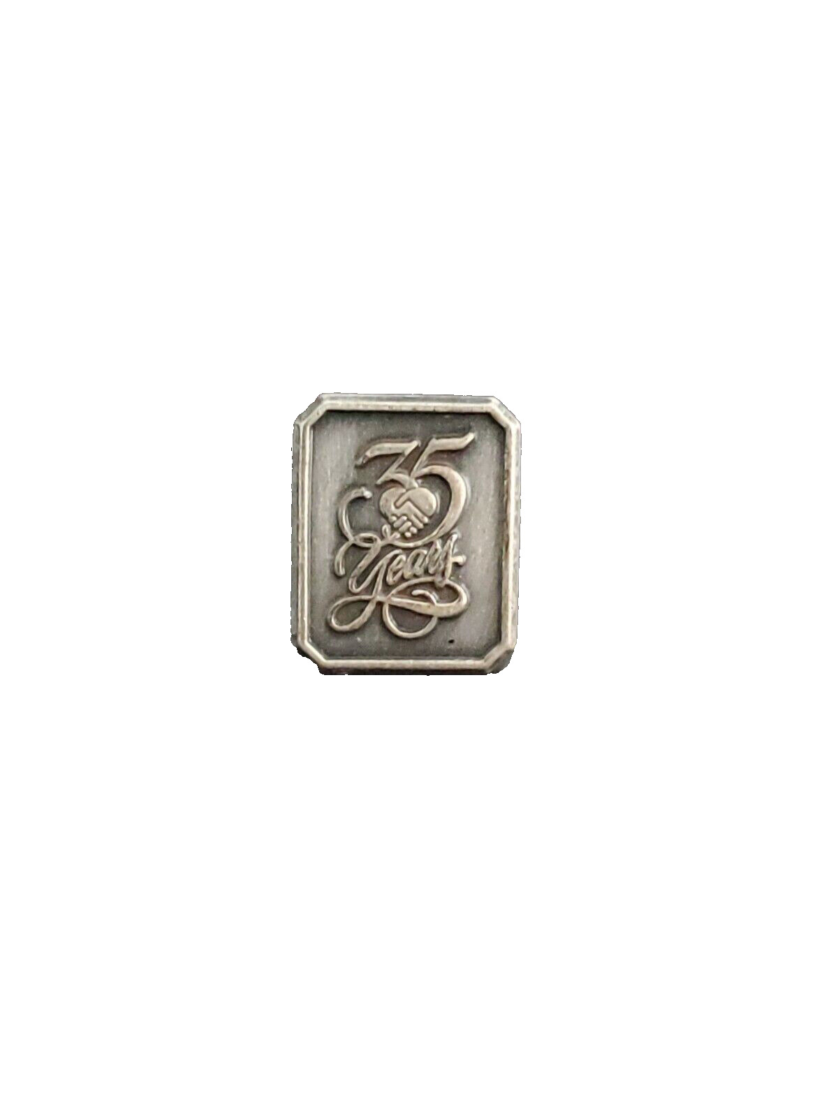 Vintage silver tone United Way company logo 35 Years Pin gb