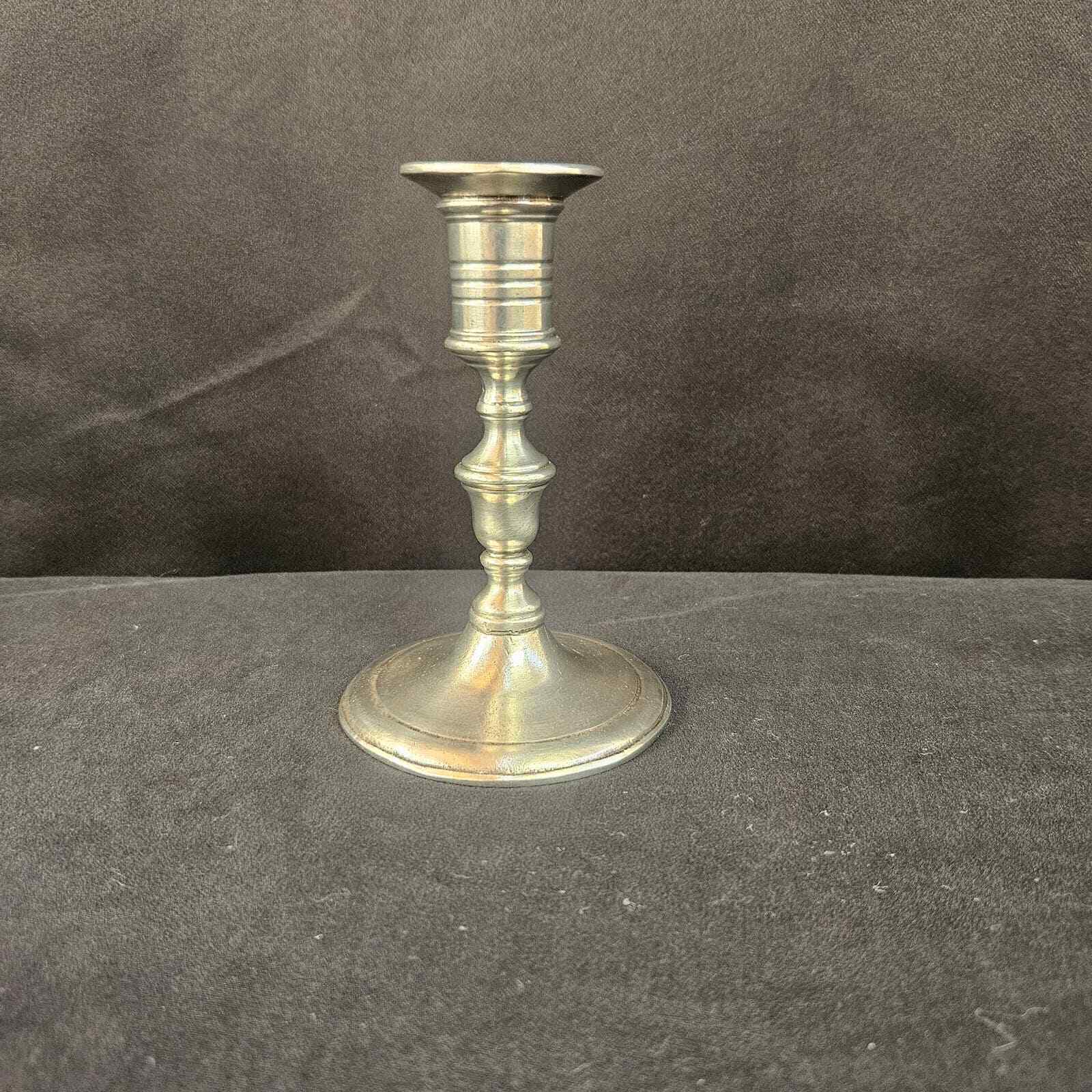 Match Pewter Prato Candlestick Made in Italy Signed 5.1