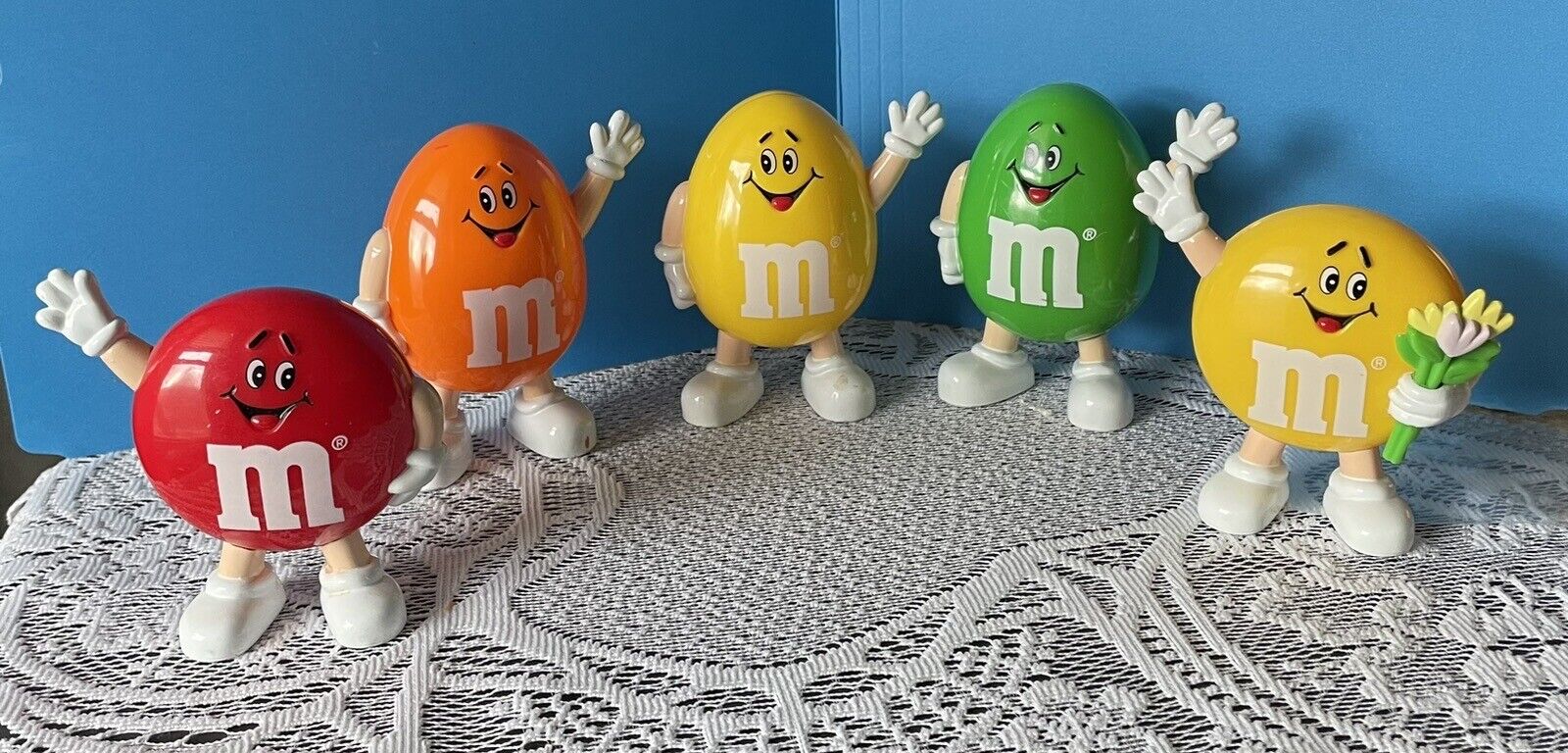 M&M Vintage 1991 & 1992 3”-3.5 Inch Mini Candy Dispensers Lot of 5