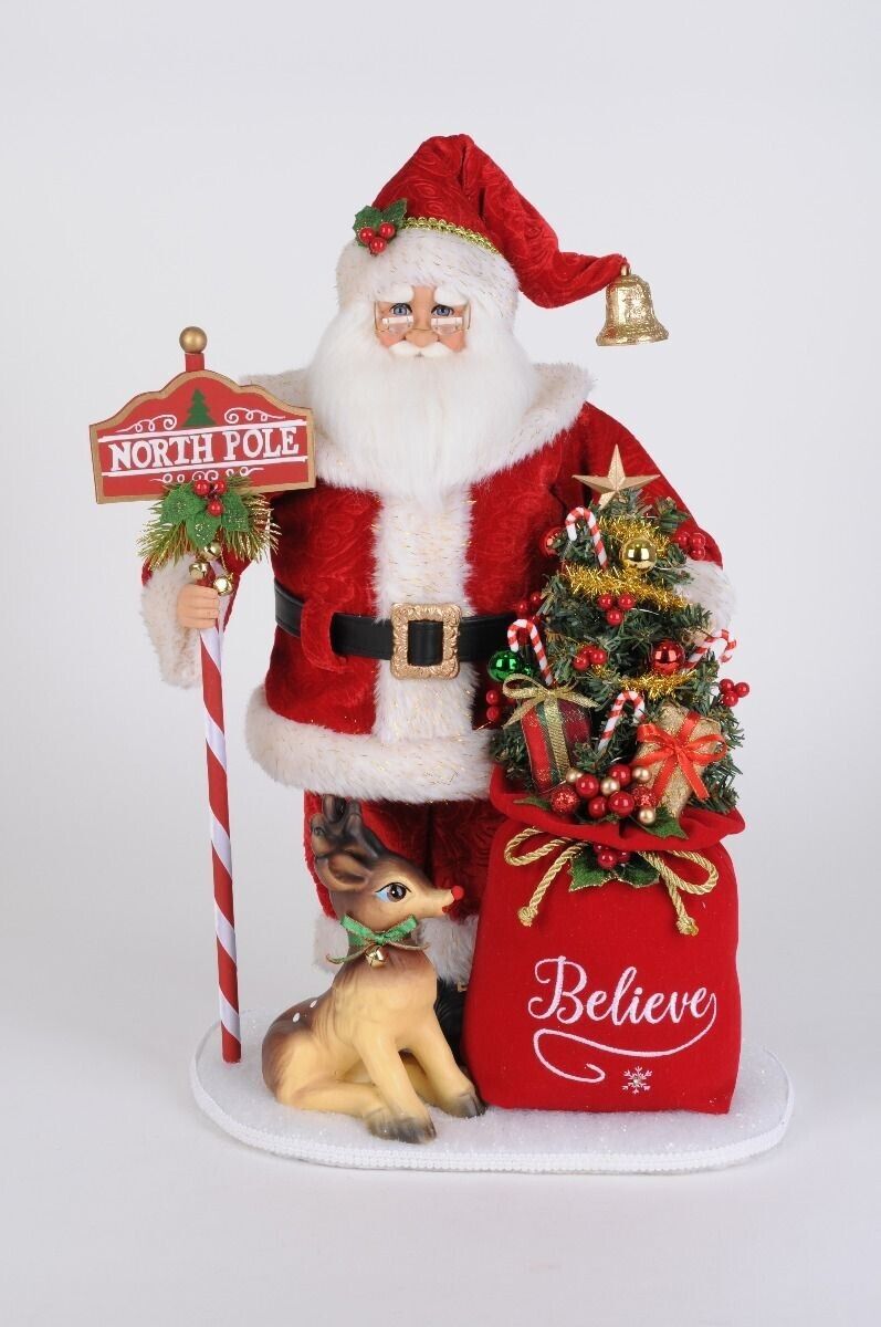 Karen Didion Originals Collectible The Lighted North Pole Magic Santa Signed