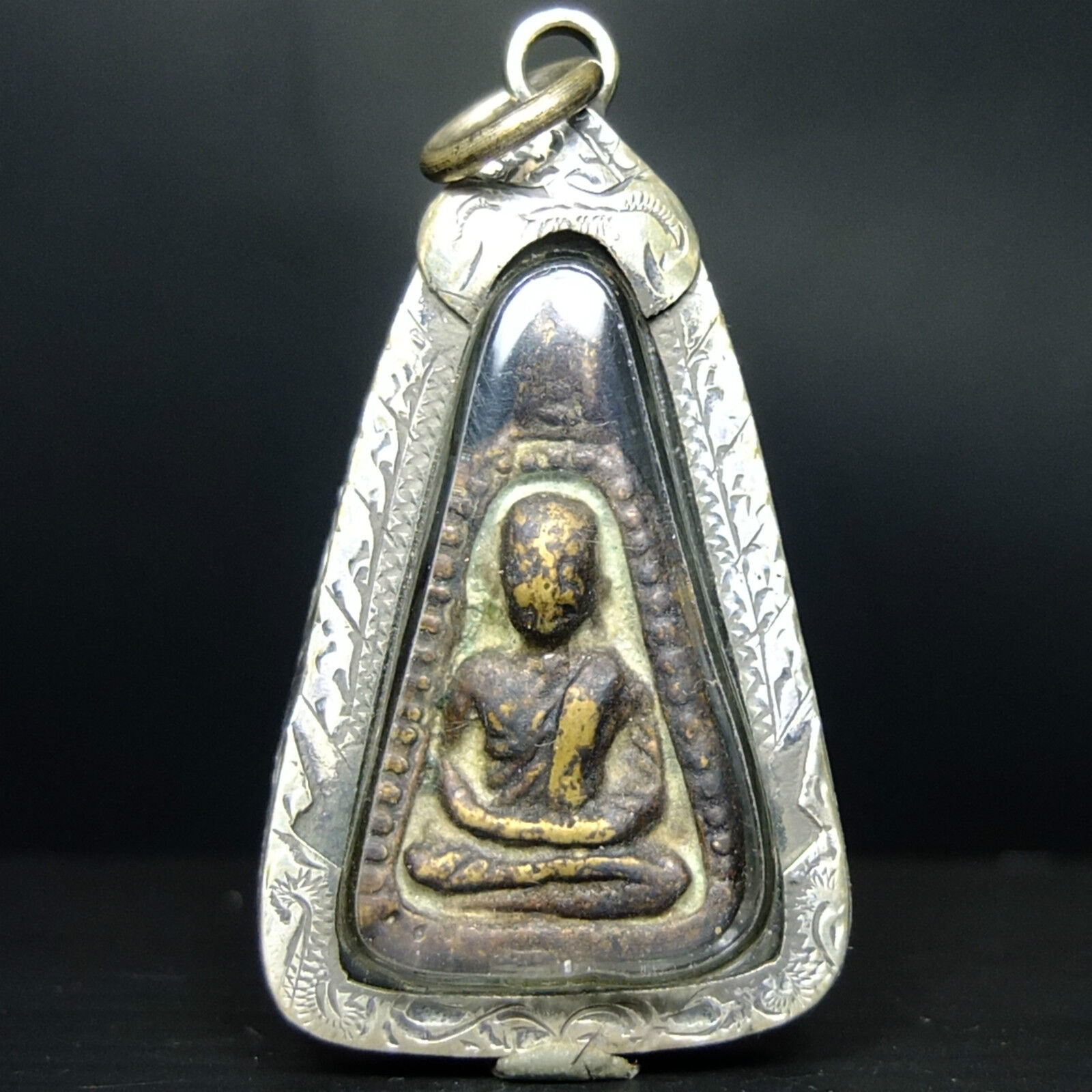 Lp Ngern Invulnerable Bronze(Pim Job Yai) ThaiBuddhaAmulet Rare AD 1918 Powerful
