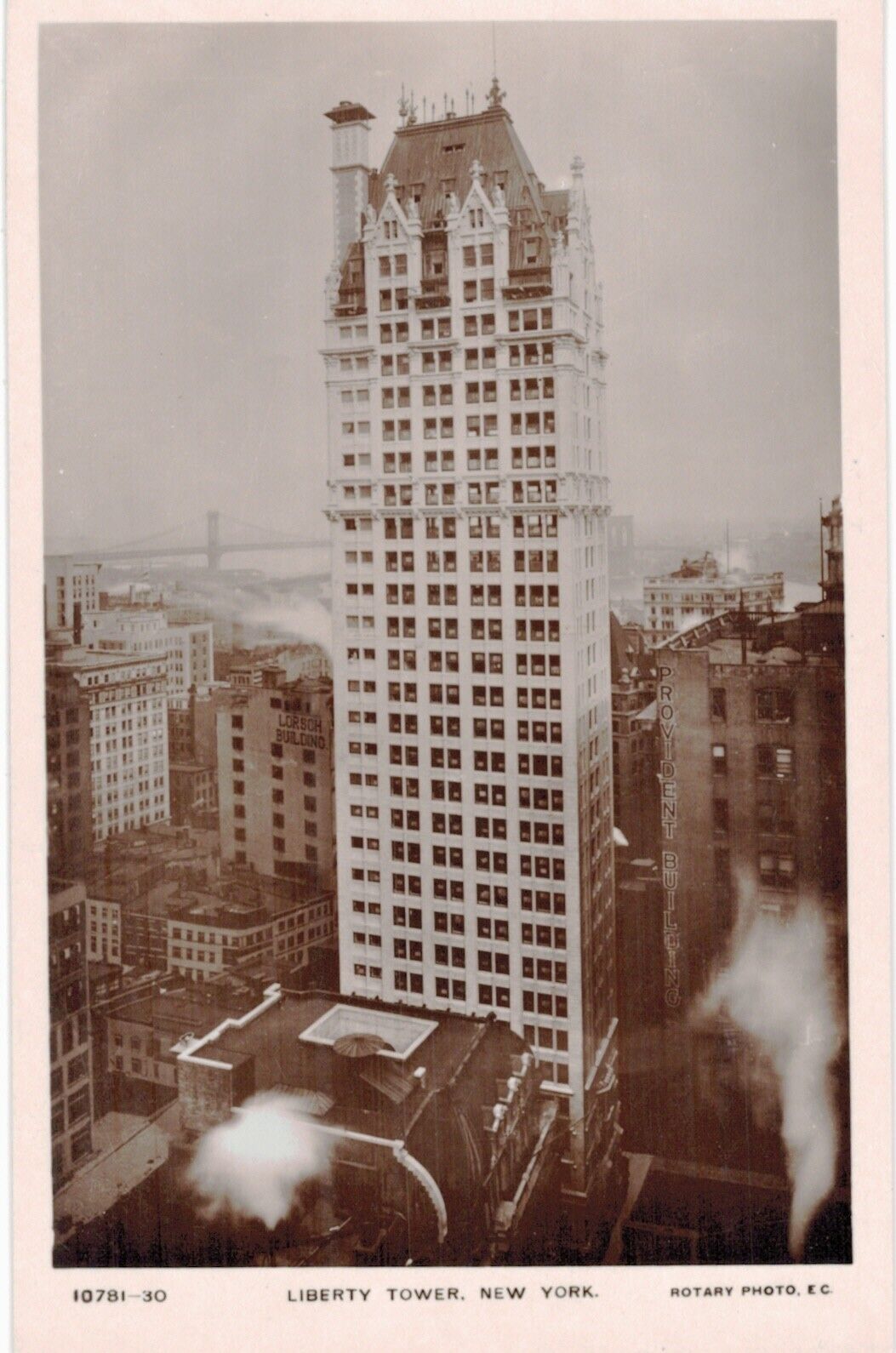 NYC RPPC Real Photo Liberty Tower 1910 New York City 