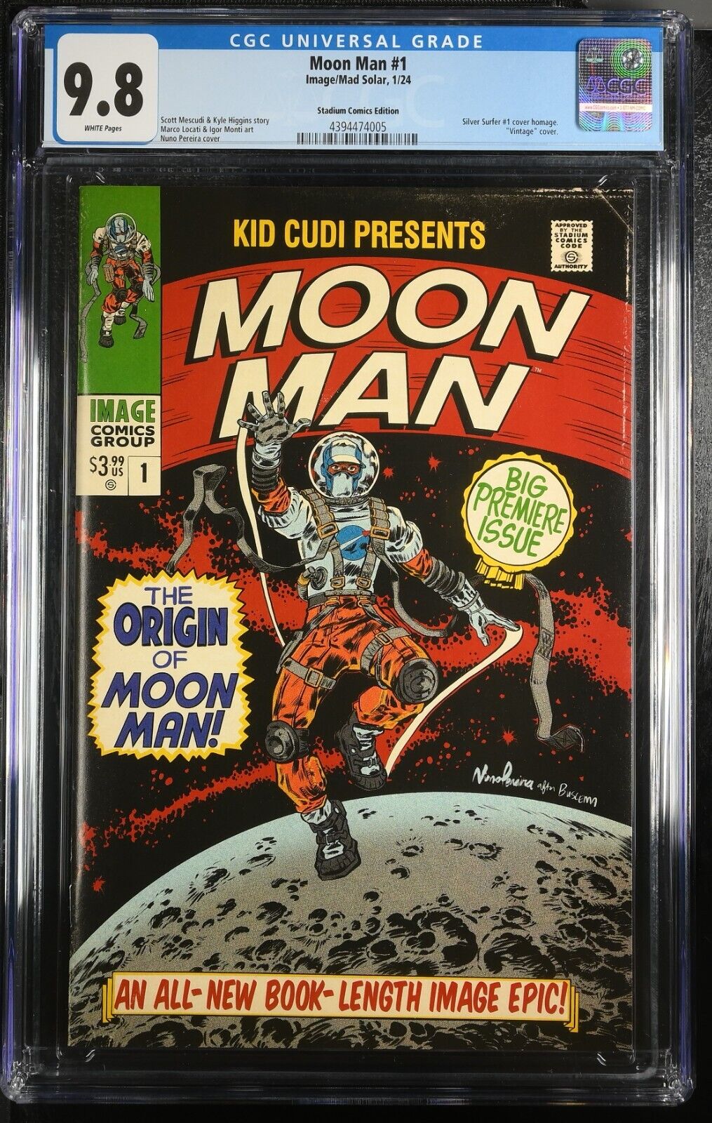 Kid Cudi Moon Man #1 Homage Variant Silver Surfer Limited 500 CGC 9.8