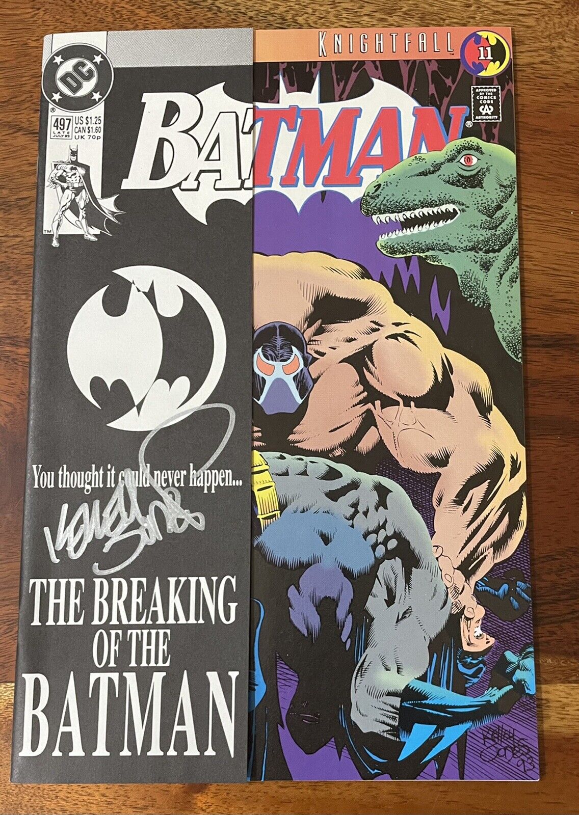 Batman 497 Dbl Cover Signed By Kelley Jones On Front page And Page #21 Rare Mint