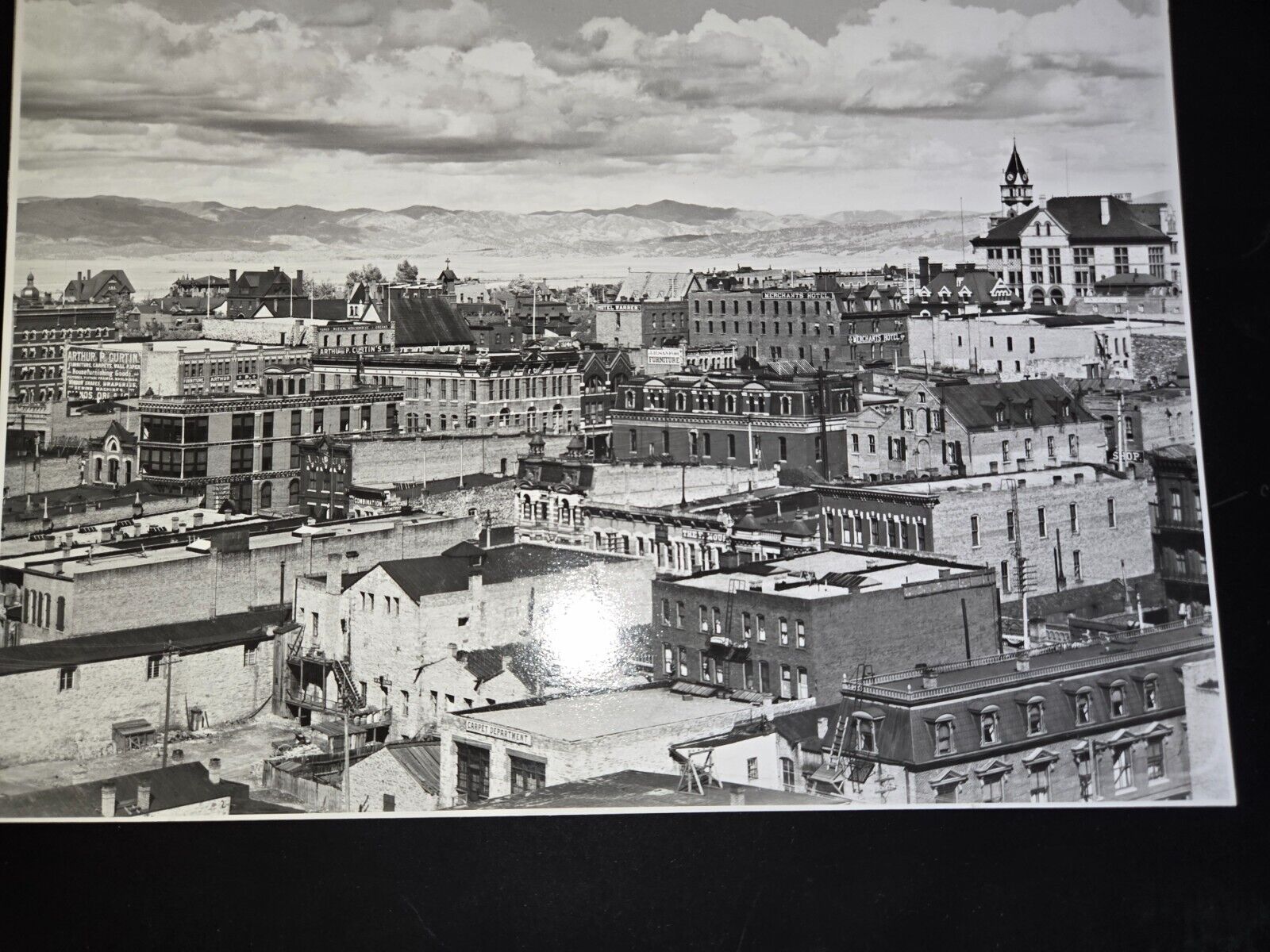 C  1900\'S WIDE VIEW OF HELENA MONTANA BUSINESS DISTRICT MANY NOTABLE BUSINESSES