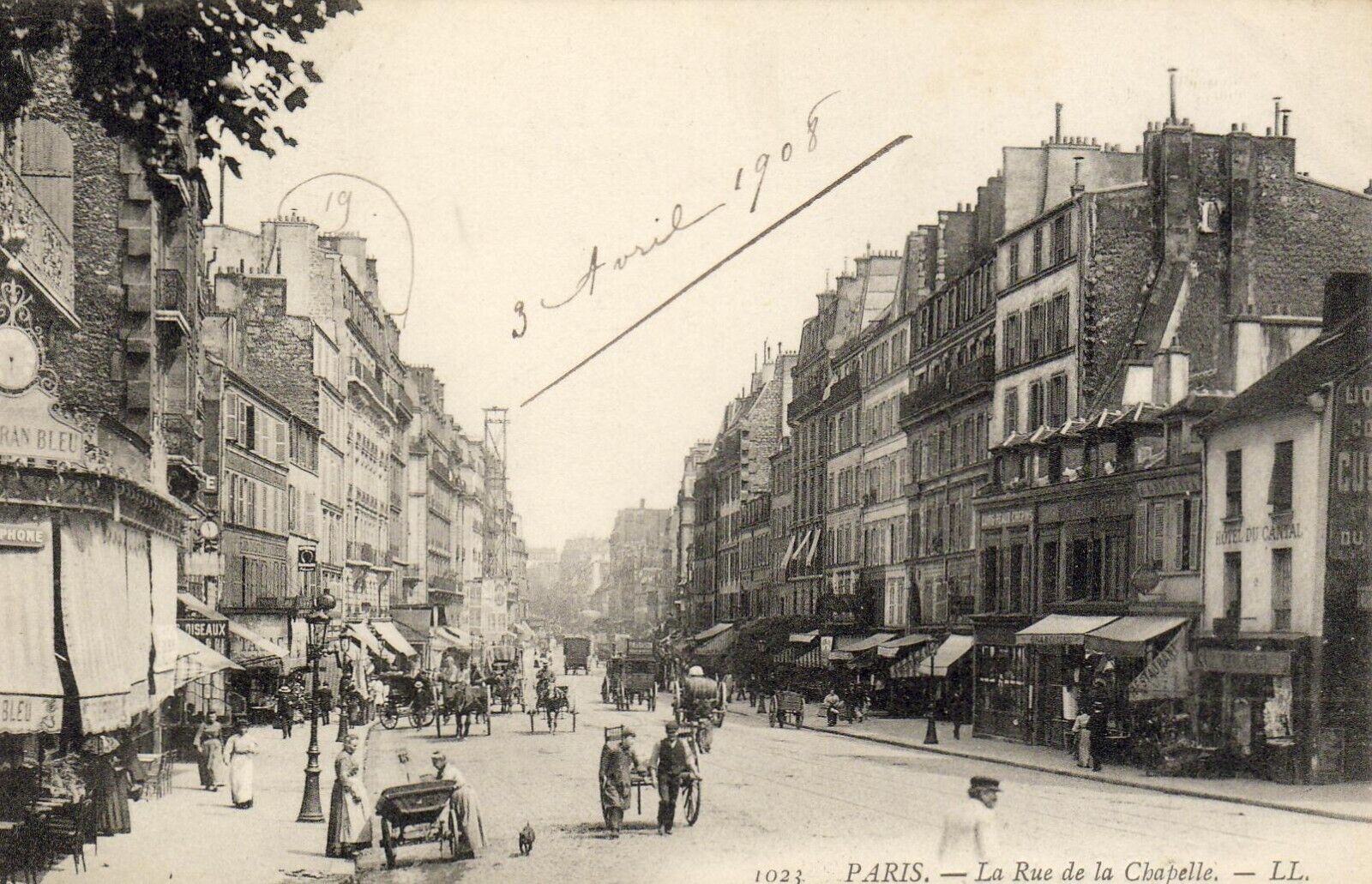 CPA PARIS 18e Rue de la Chapelle - Quartier de la GOUTTE D'OR 1908 Animated