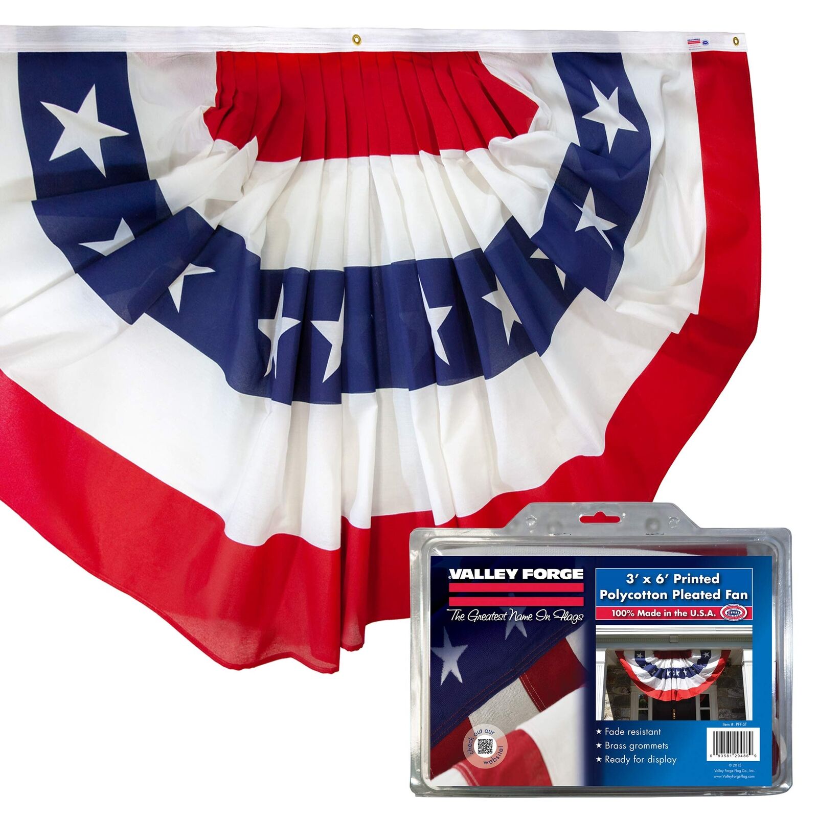 American Fan Flag - 100% Made in the USA - 3\' x 6\' ft - Stars and Stripes Bun...