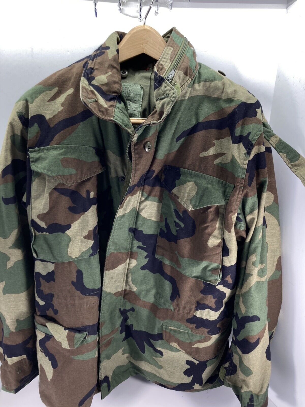 BDU Woodland M65 Field Jacket Coat Men Medium Regular Camouflage NOS VTG NWOT