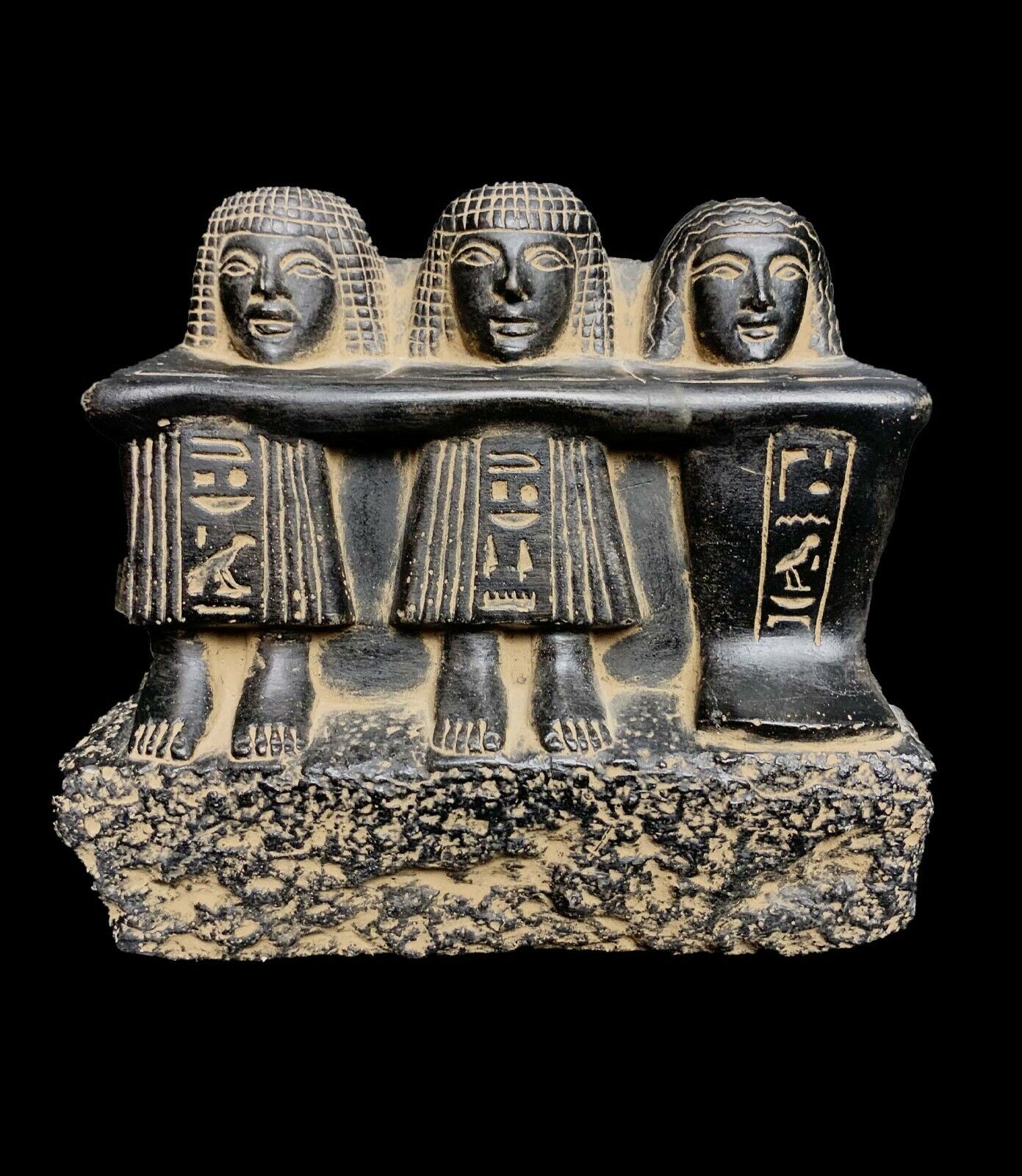 Unique Statue of The Family Group of Three Egypt 1850-1800 BCE