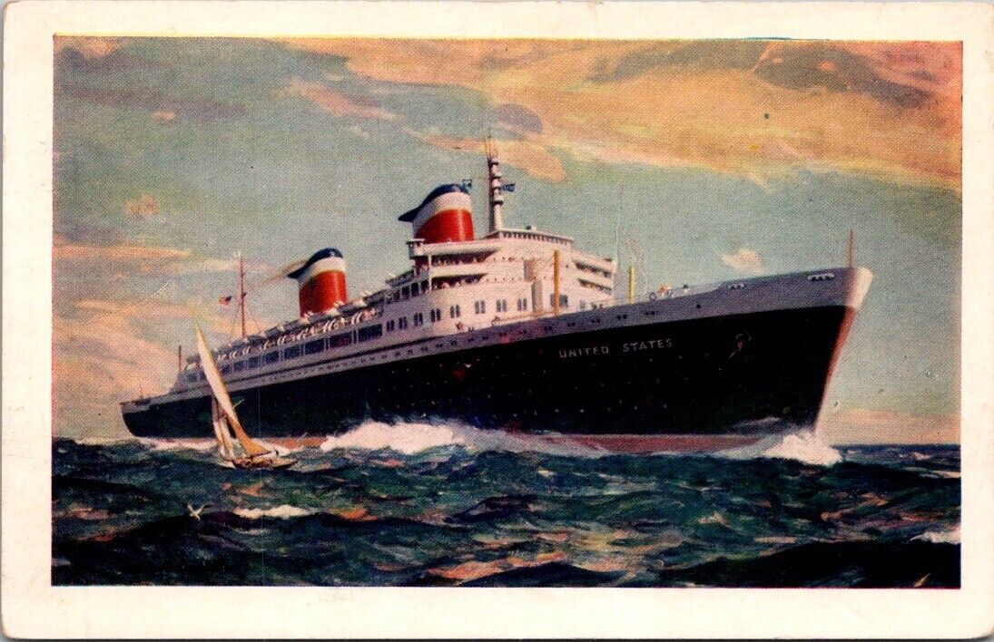 S.S. United States World’s Fastest & Most Modern Liner Vintage Postcard