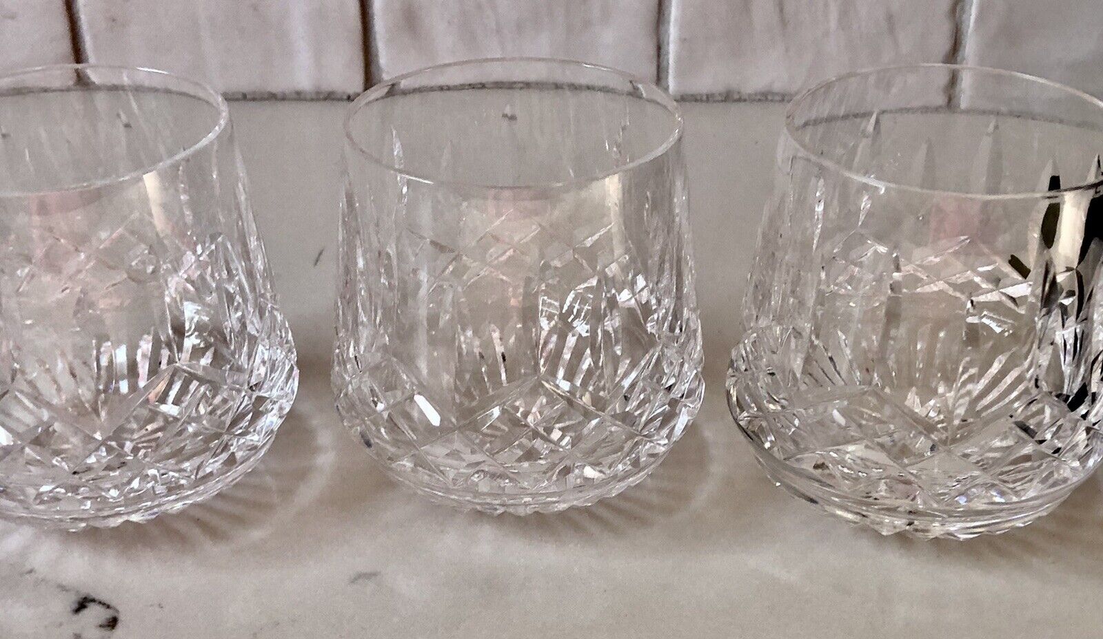 Three Waterford Roly Poly Old Fashioned Lismore Tumblers Mint Condition Ireland