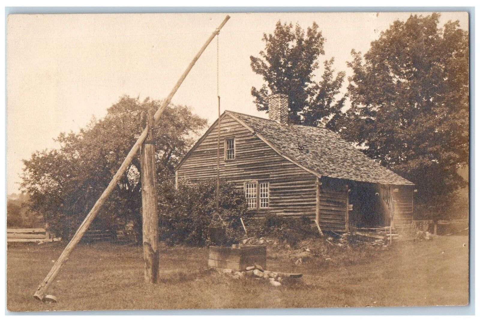 c1905 Well Sweep East Aurora New York NY RPPC Photo Unposted Antique Postcard